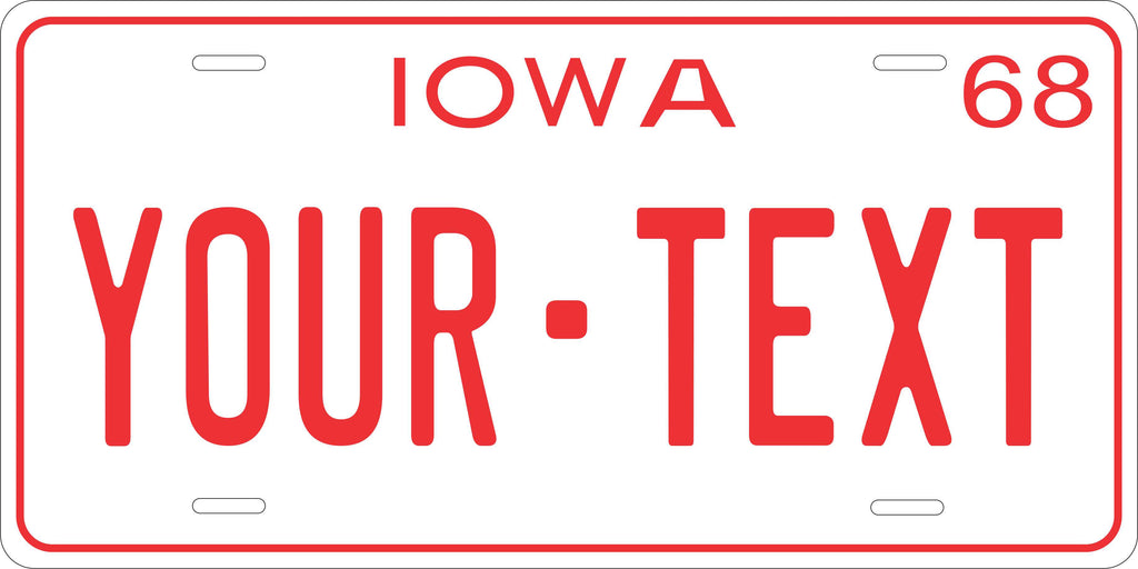 Iowa 1968 License Plate Yellow personalized Novelty Fun Car Bike Motorcycle