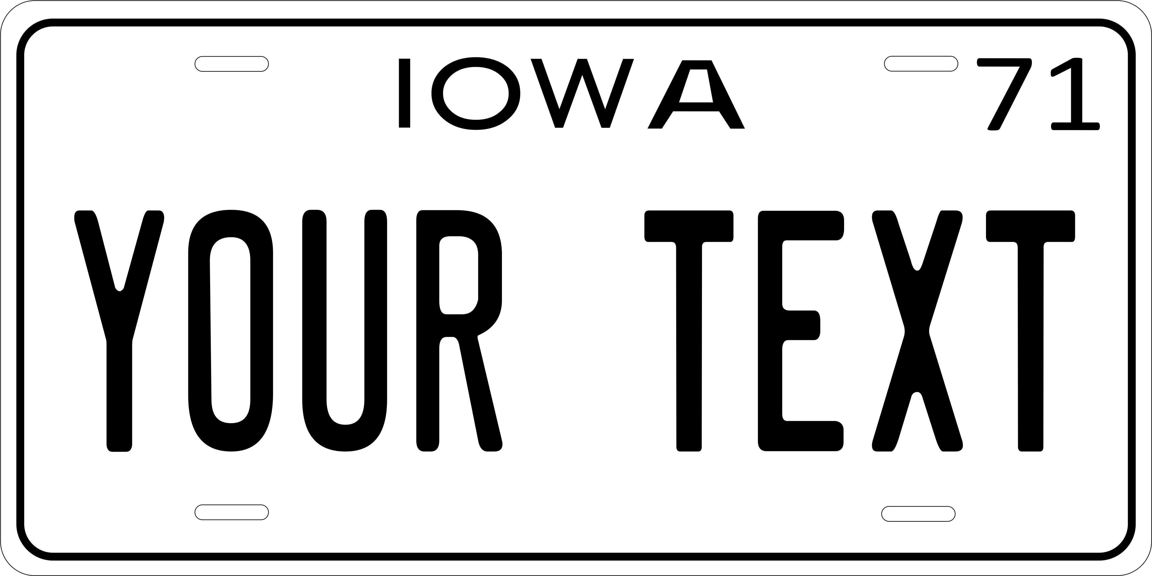 Iowa 1971 License Plate Yellow personalized Novelty Fun Car Bike Motorcycle