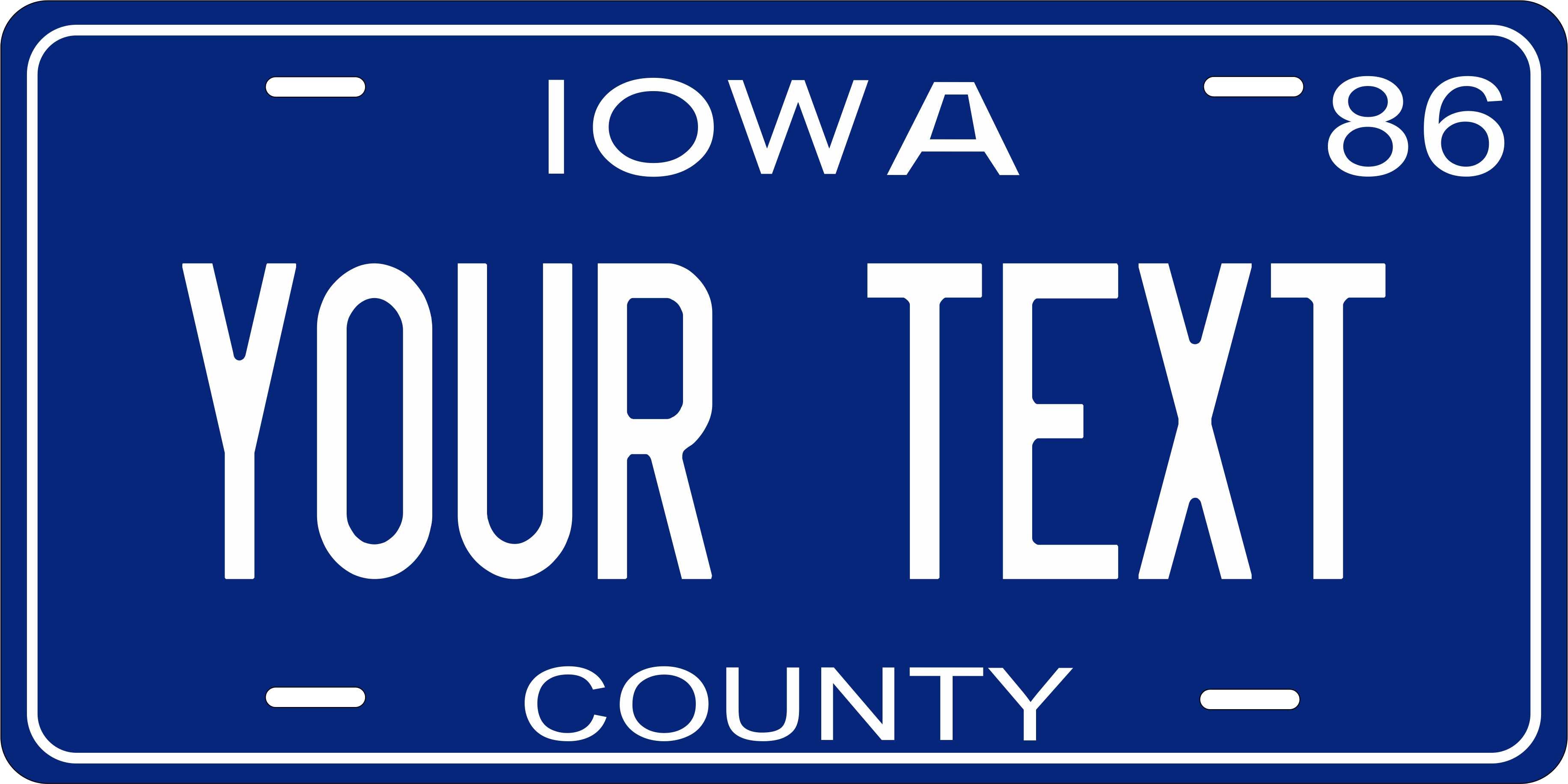 Iowa 1986-96 License Plate Yellow personalized Novelty Fun Car Bike Motorcycle
