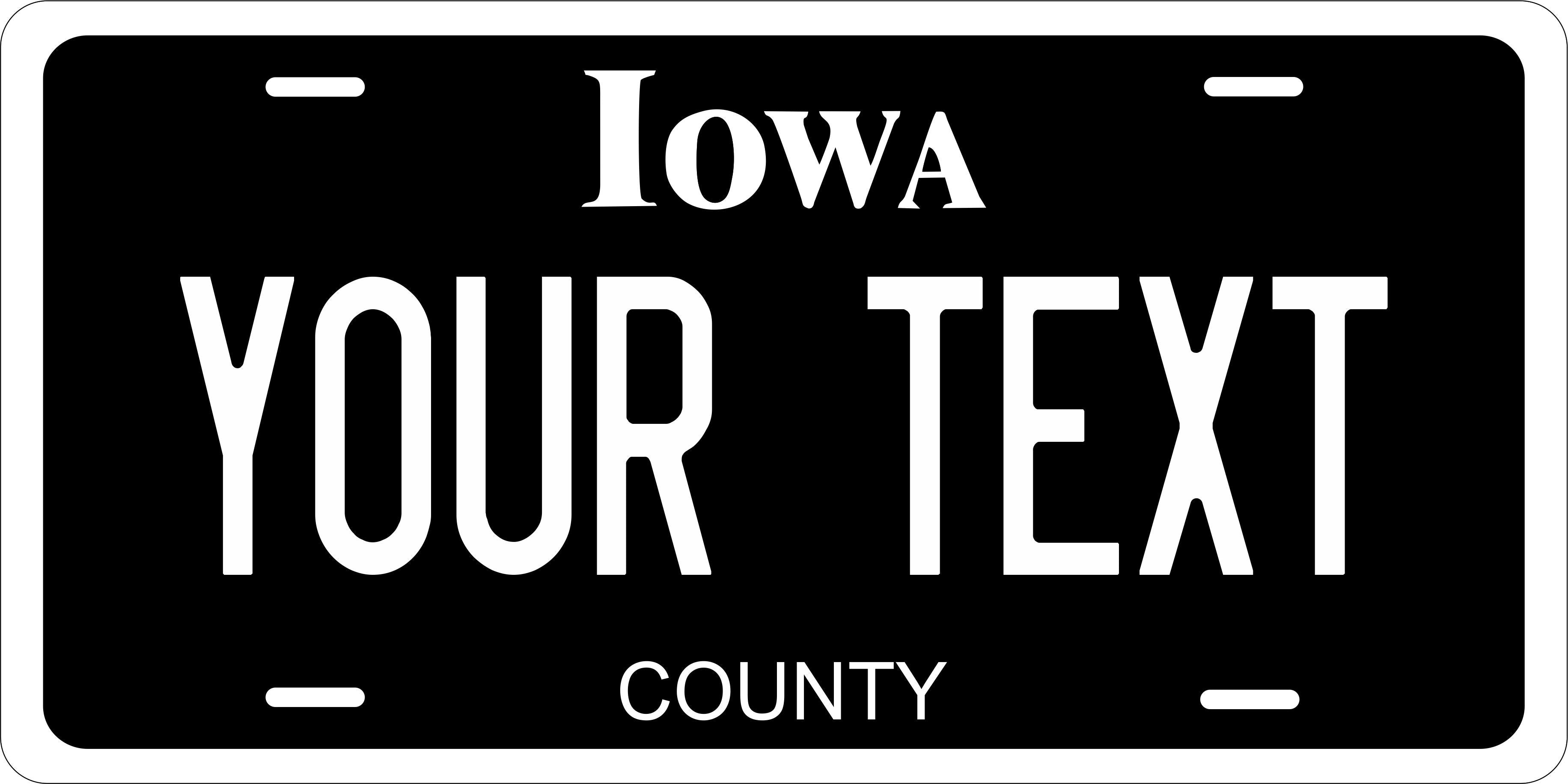 Iowa Blackout License Plate Yellow personalized Novelty Fun Car Bike Motorcycle