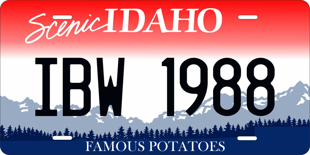 Idaho Scenic Blue Red License Plate Personalized Novelty Fun Car Bike Motorcycle