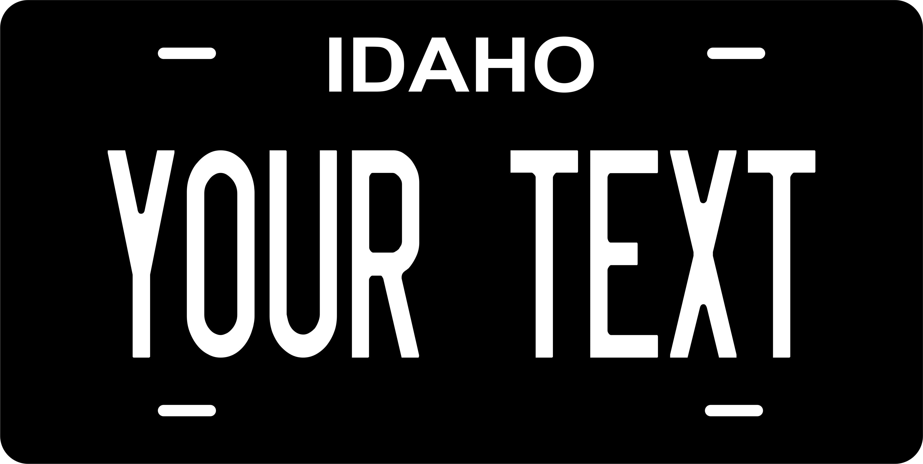 Idaho Black White License Plate Personalized Novelty Fun Car Bike Motorcycle