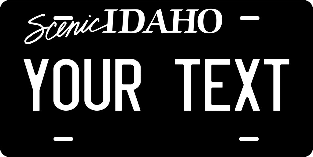 Idaho Scenic Black White License Plate Personalized Novelty Fun Car Bike Motorcycle