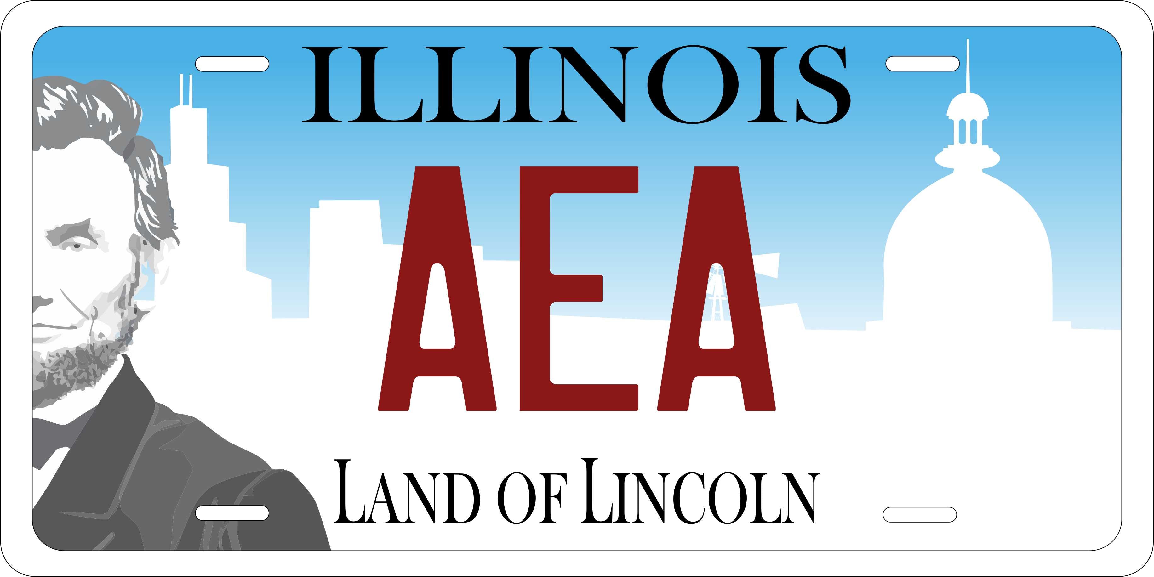 Illinois 2017 Blue White License Plate Personalized Novelty Fun Car Bike Motorcycle