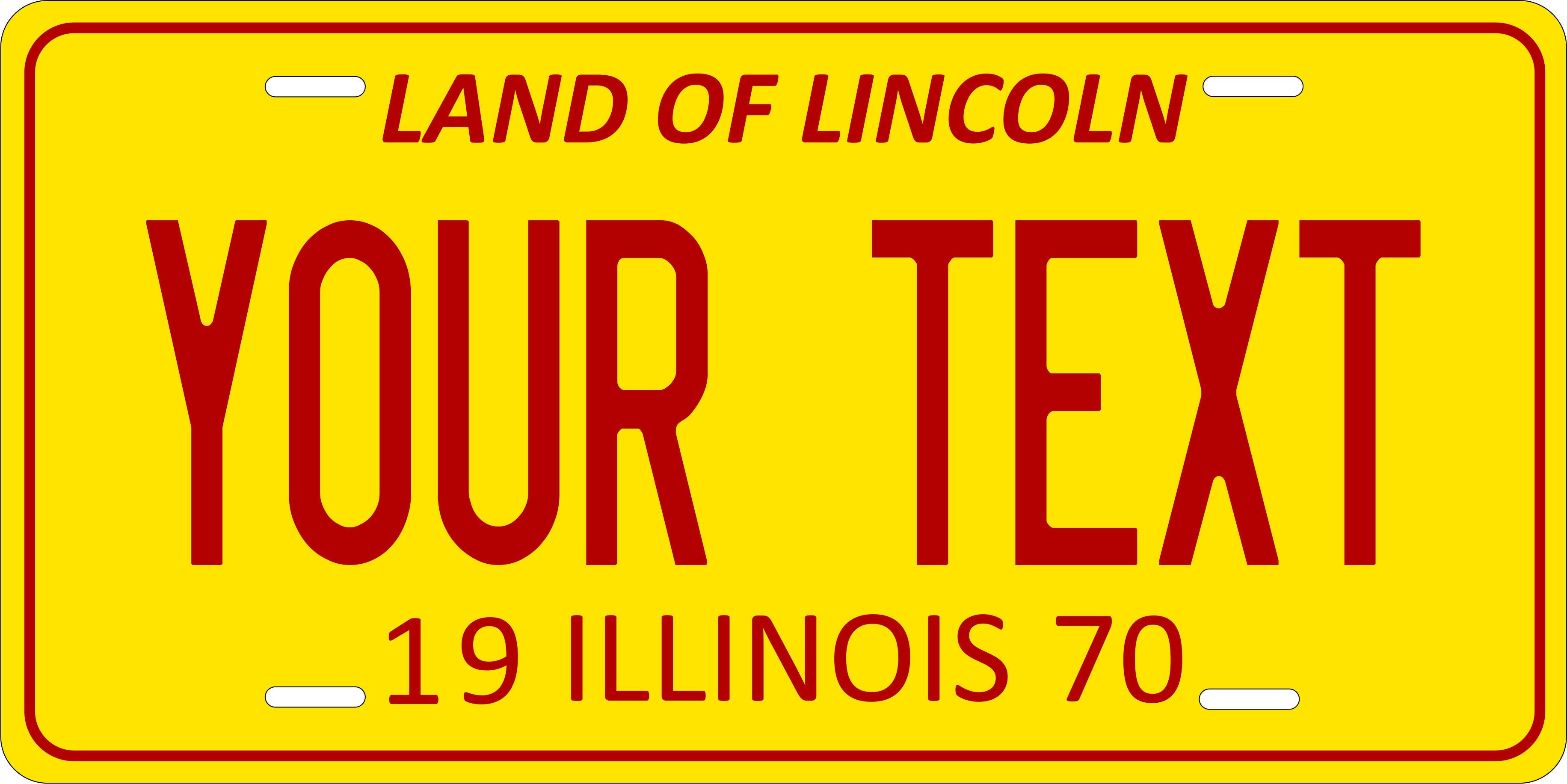 Illinois 1970 License Plate Personalized Novelty Fun Car Bike Motorcycle