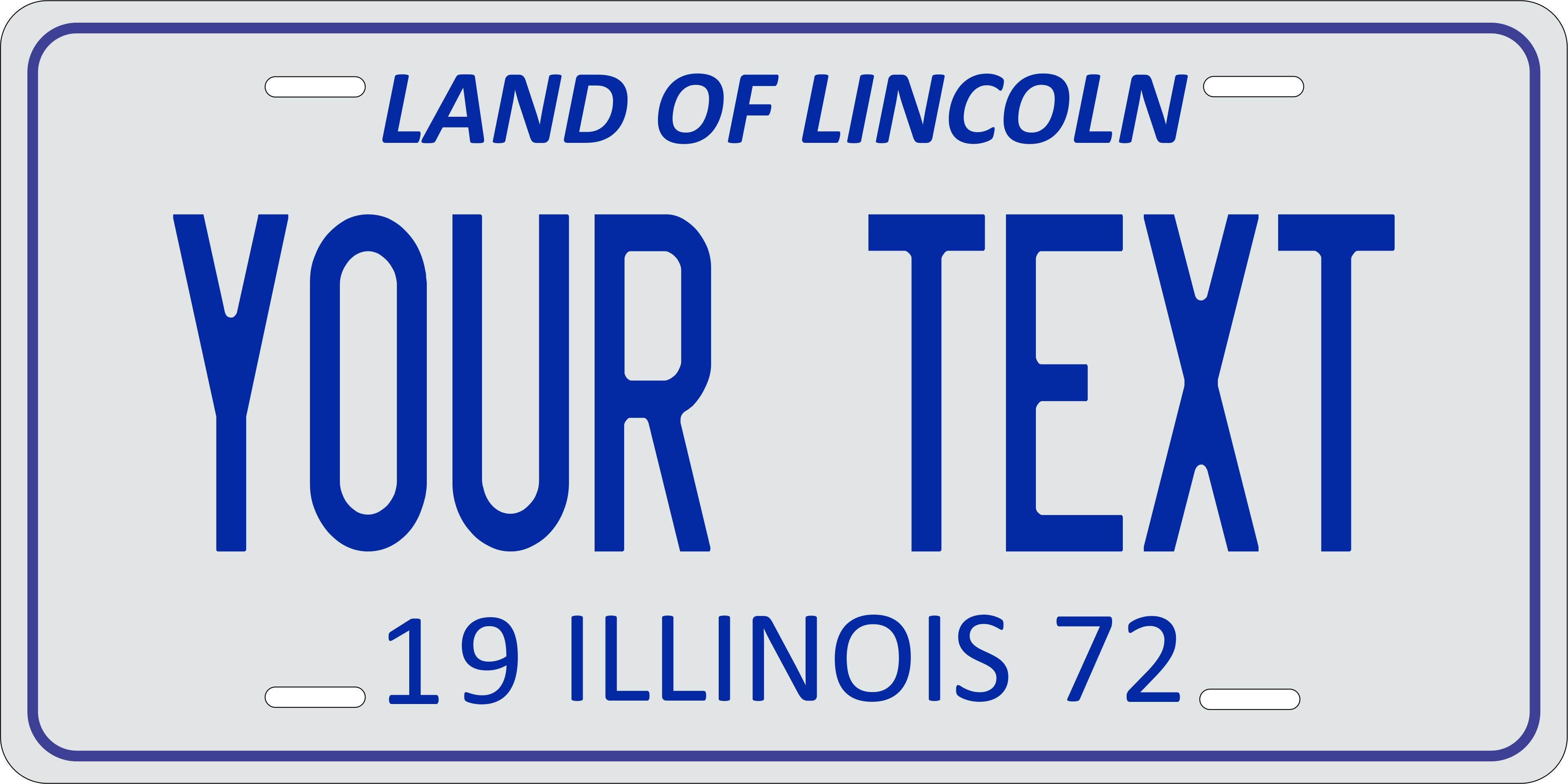 Illinois 1972 License Plate Personalized Novelty Fun Car Bike Motorcycle
