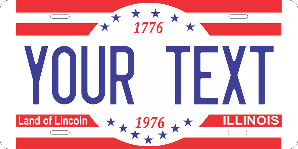 Illinois 1976 Bicentennial License Plate Personalized Novelty Fun Car Bike Motorcycle