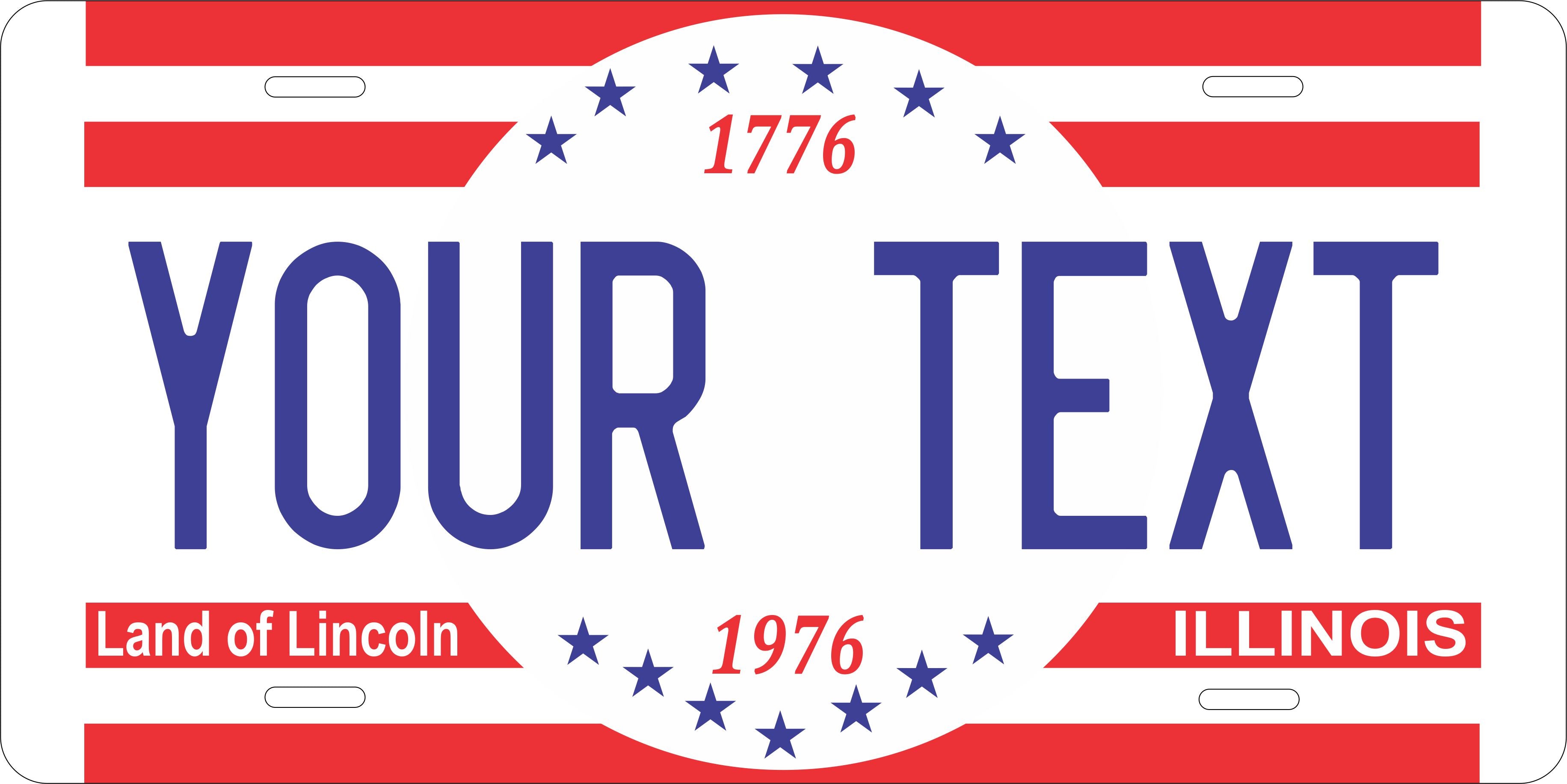 Illinois 1976 Bicentennial License Plate Personalized Novelty Fun Car Bike Motorcycle