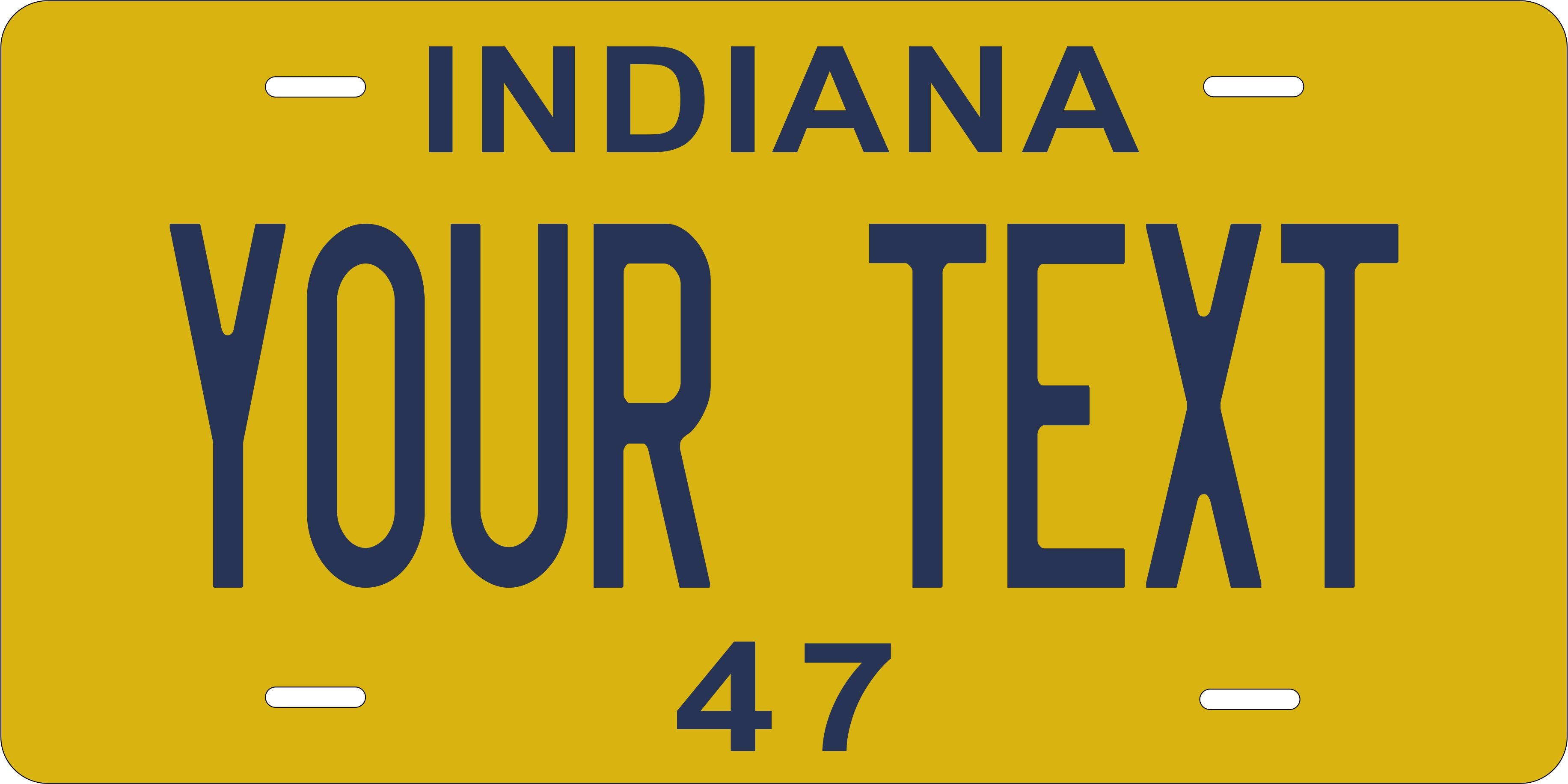 Indiana 1947 License Plate Personalized Novelty Fun Car Bike Motorcycle