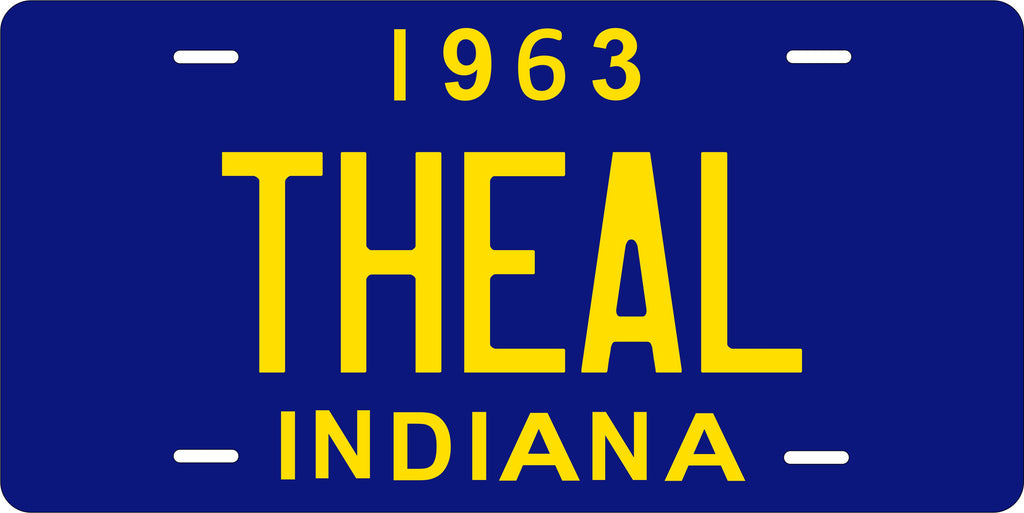 Indiana 1963 License Plate Personalized Novelty Fun Car Bike Motorcycle
