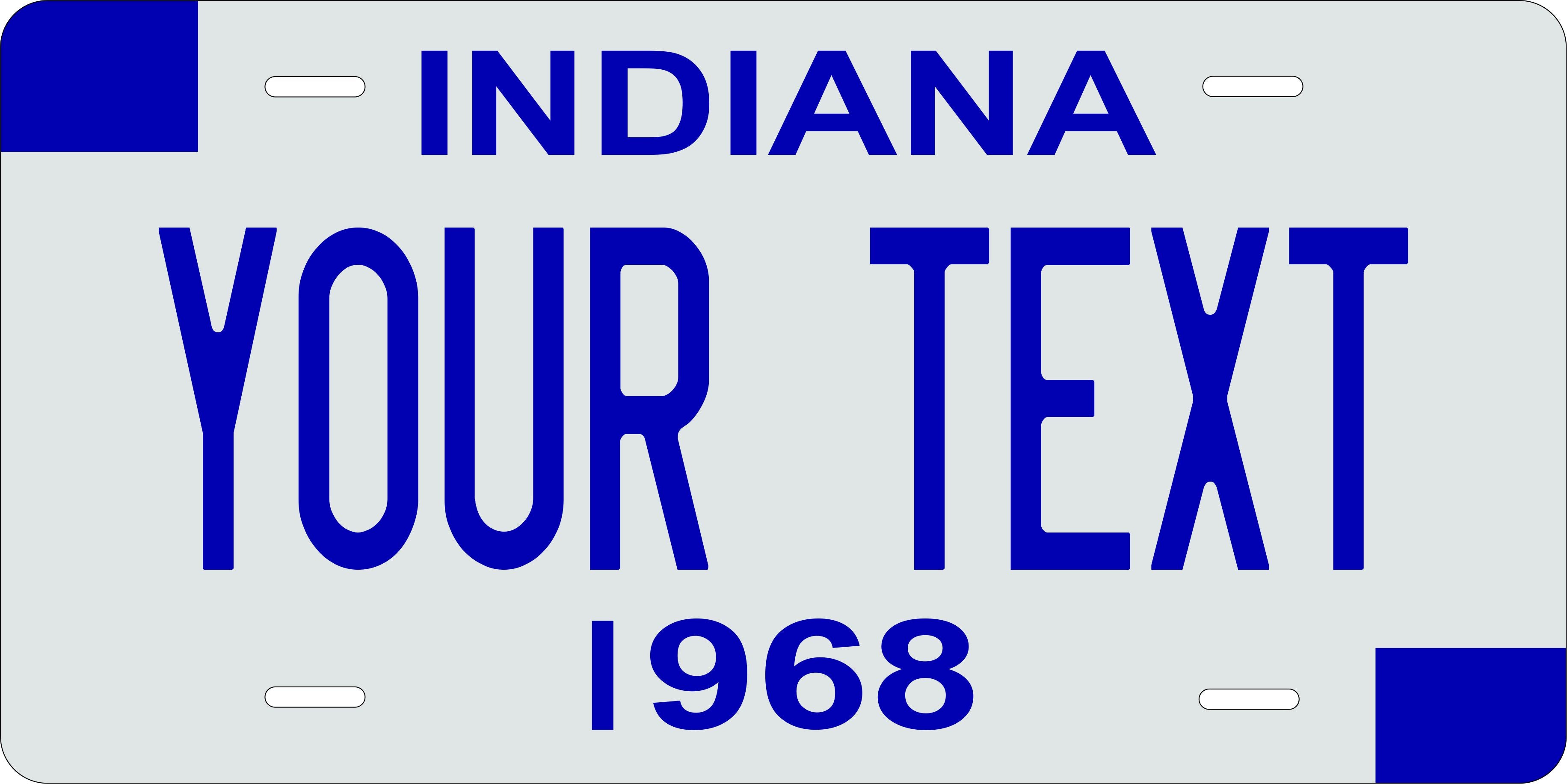 Indiana 1968 License Plate Personalized Novelty Fun Car Bike Motorcycle