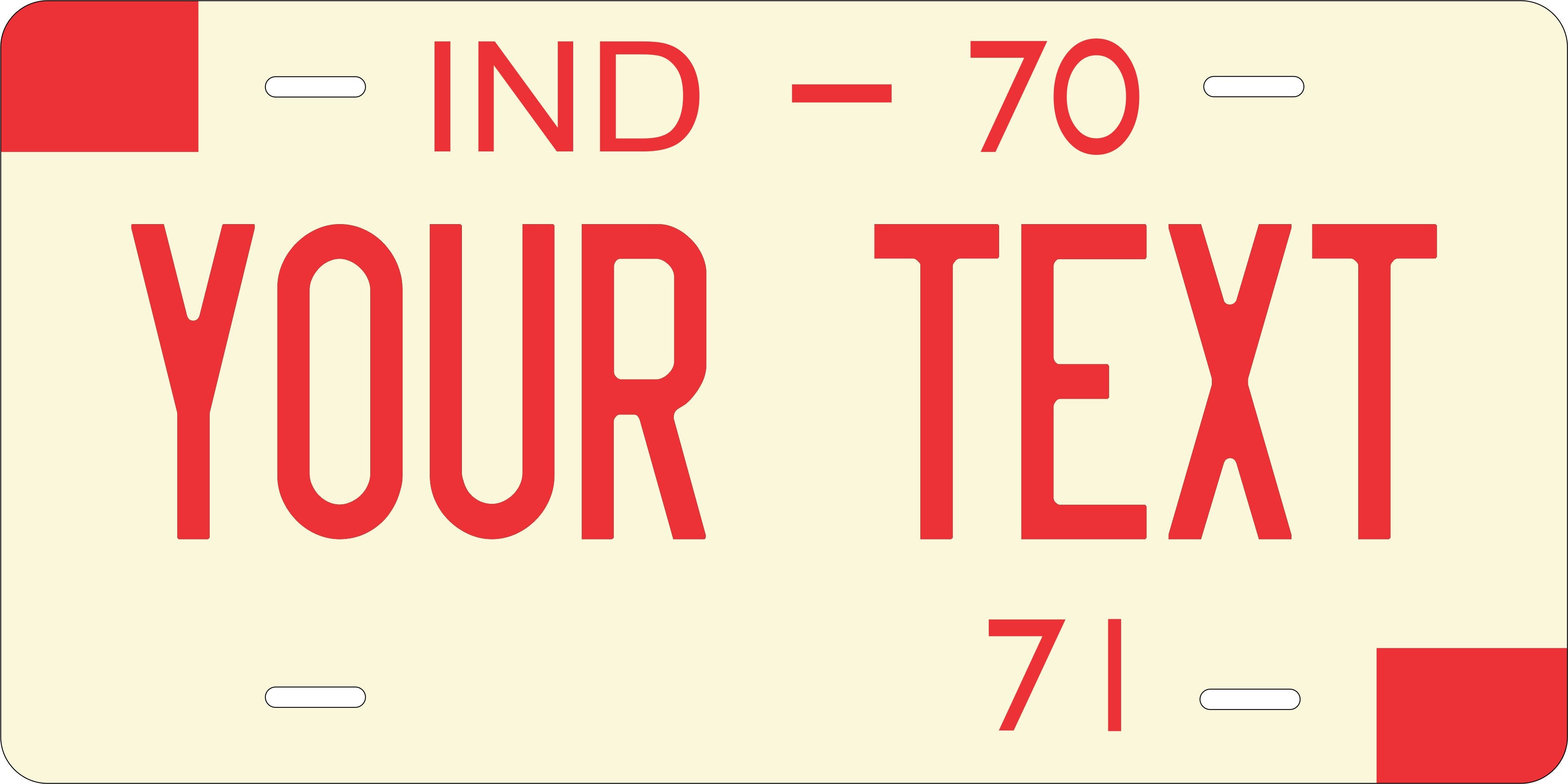 Indiana 1970 License Plate Personalized Novelty Fun Car Bike Motorcycle