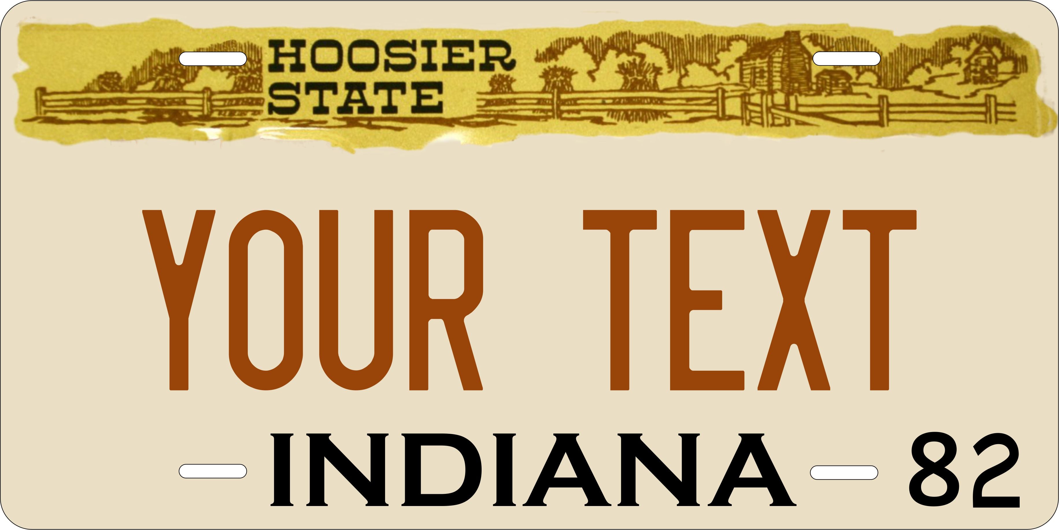 Indiana 1982 License Plate Personalized Novelty Fun Car Bike Motorcycle