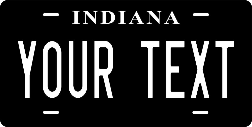 Indiana Black White License Plate Personalized Novelty Fun Car Bike Motorcycle