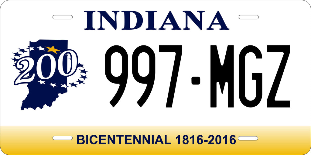 Indiana 2013 Bicentennial License Plate Personalized Novelty Fun Car Bike Motorcycle
