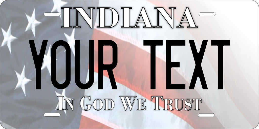 Indiana USA Flag License Plate Personalized Novelty Fun Car Bike Motorcycle