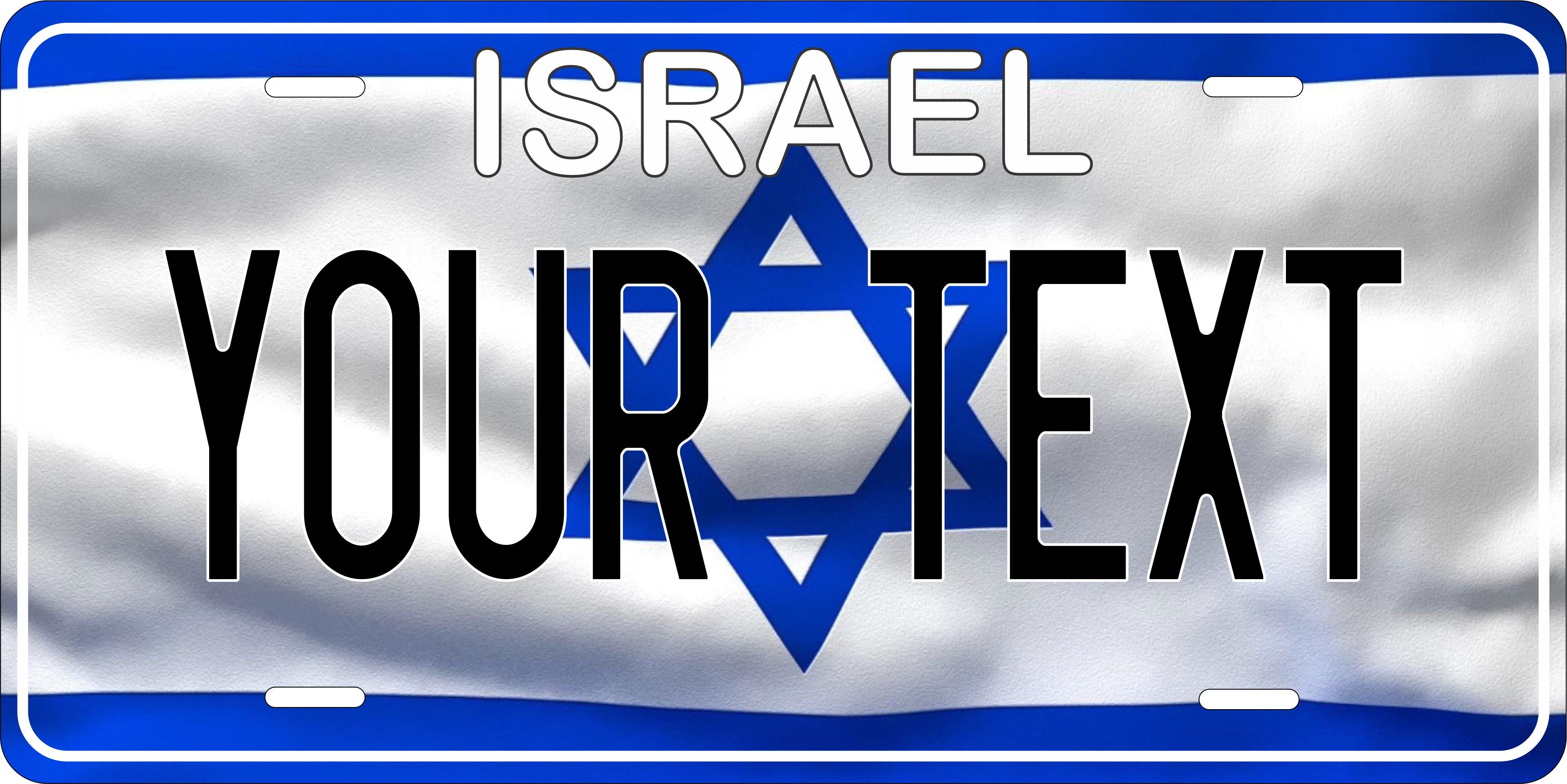 Israel Africa Flag Wave License Plate personalized Novelty Fun Car Bike Motorcycle