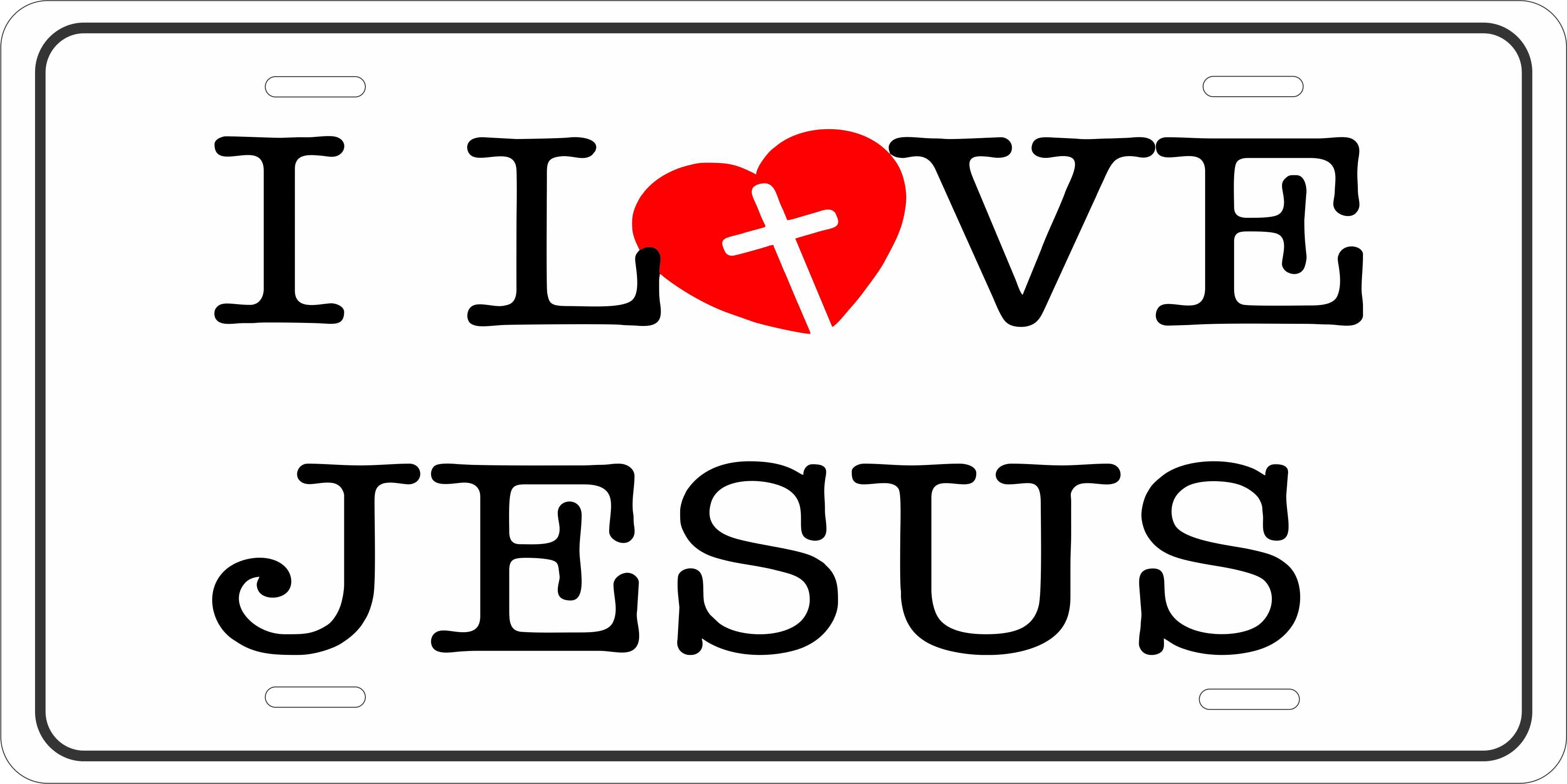 I Love Jesus ver2 Christian License Plate personalized Novelty Fun Car Bike Motorcycle