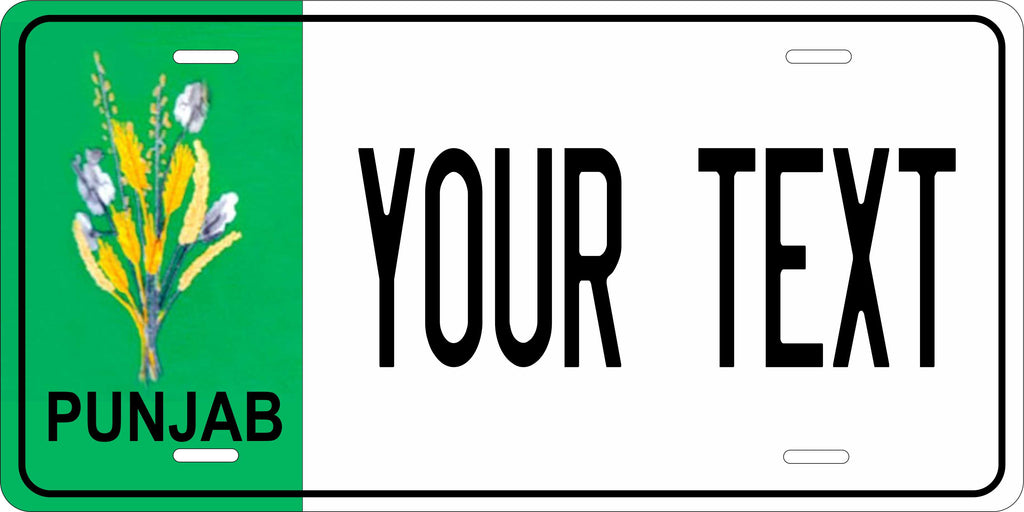 India Punjab Asia Flag Wave License Plate personalized Novelty Fun Car Bike Motorcycle