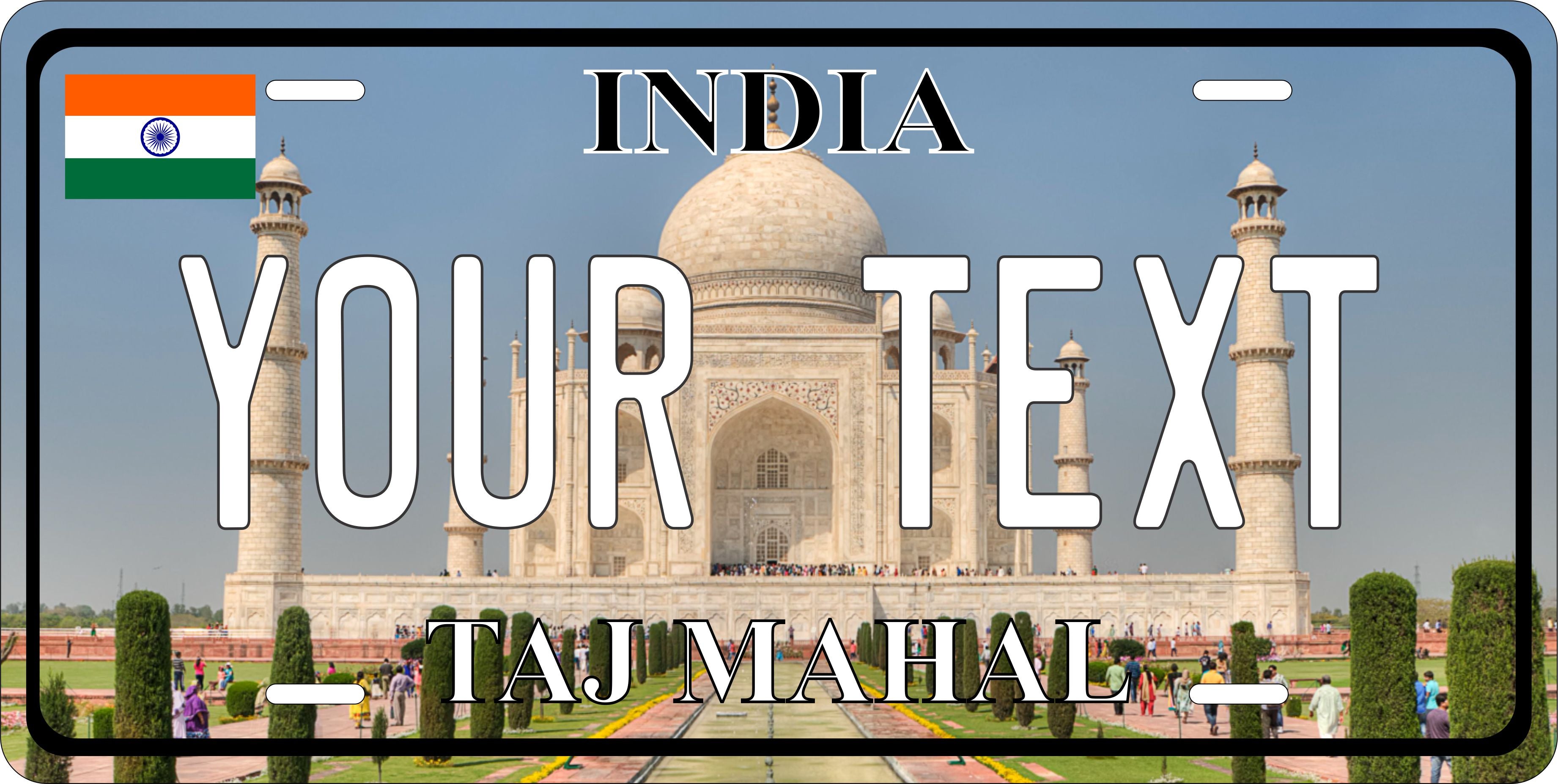 Taj Mahal India City Asia License Plate personalized Novelty Fun Car Bike Motorcycle