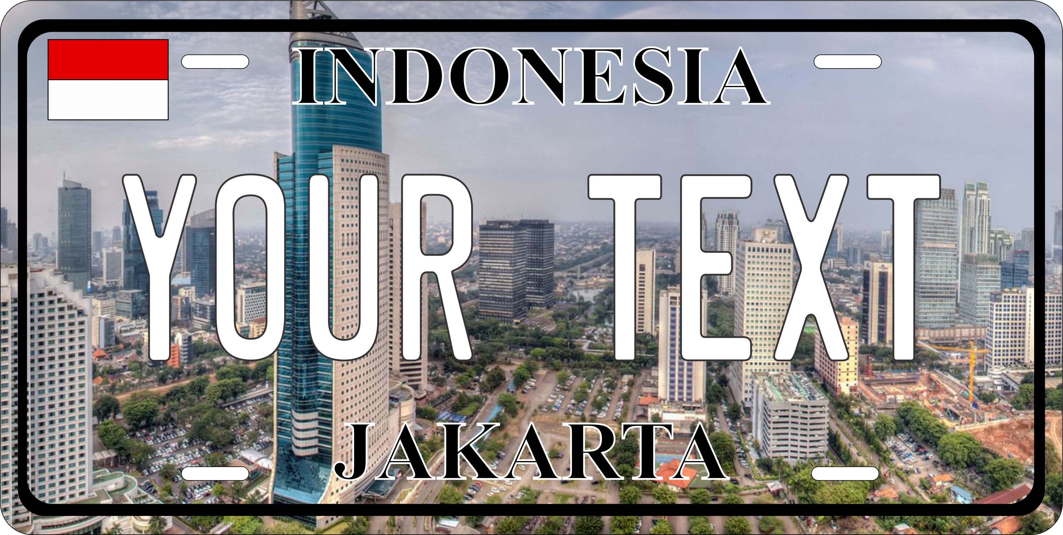 Jakarta Indonesia City Asia License Plate personalized Novelty Fun Car Bike Motorcycle