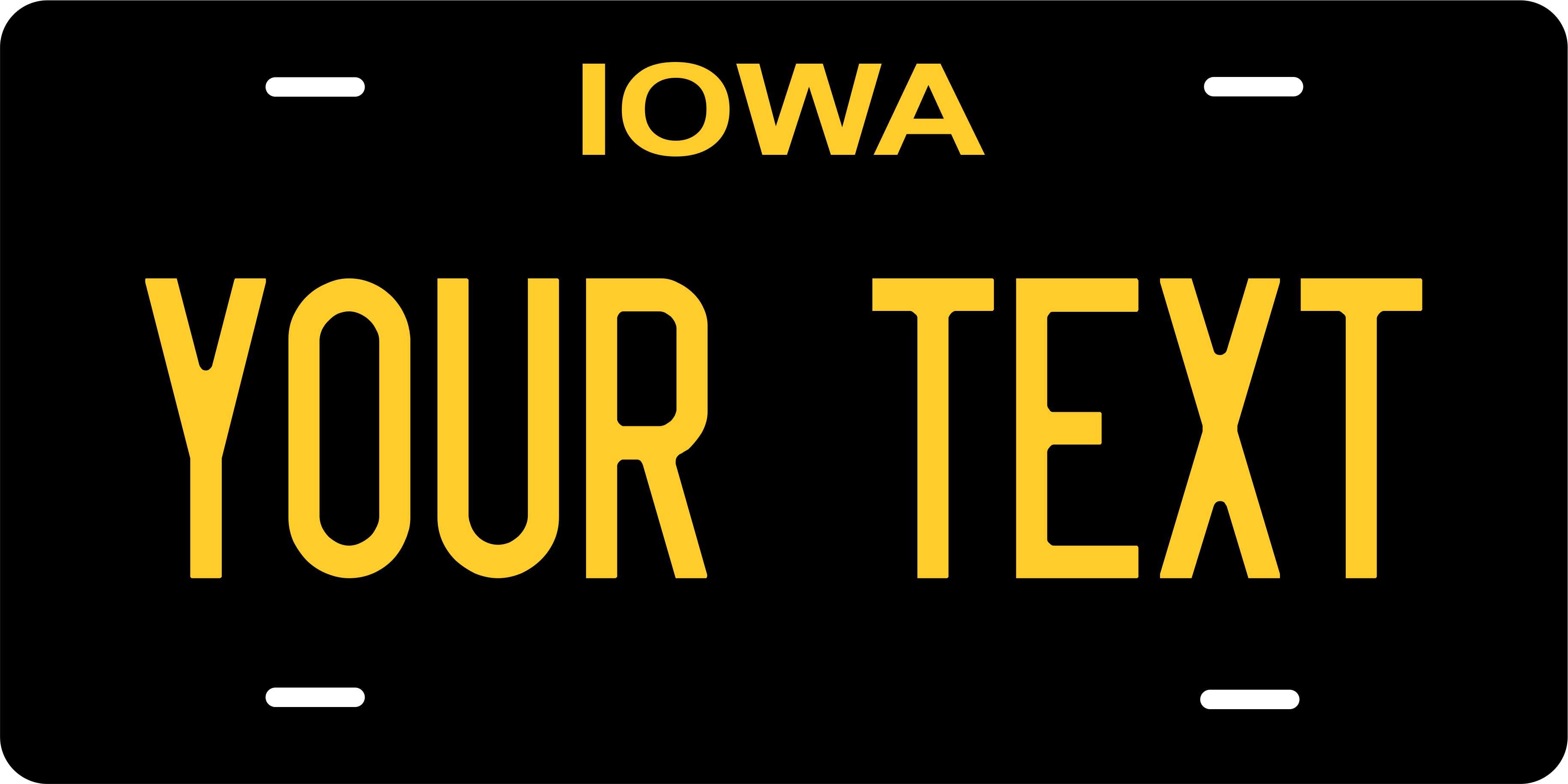 Iowa Black Yellow License Plate Yellow personalized Novelty Fun Car Bike Motorcycle
