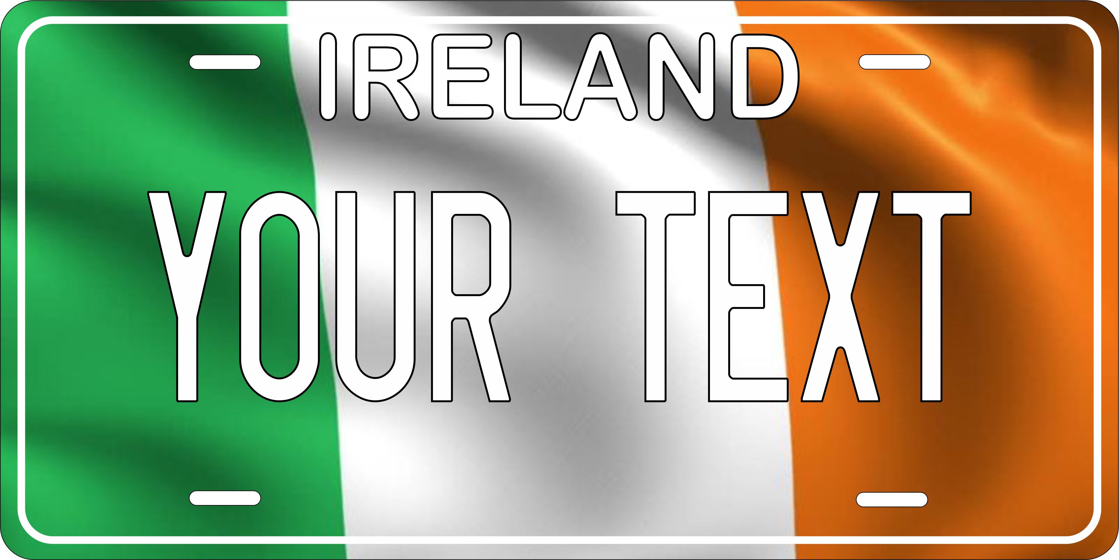 Ireland Europe Flag Wave License Plate Yellow personalized Novelty Fun Car Bike Motorcycle