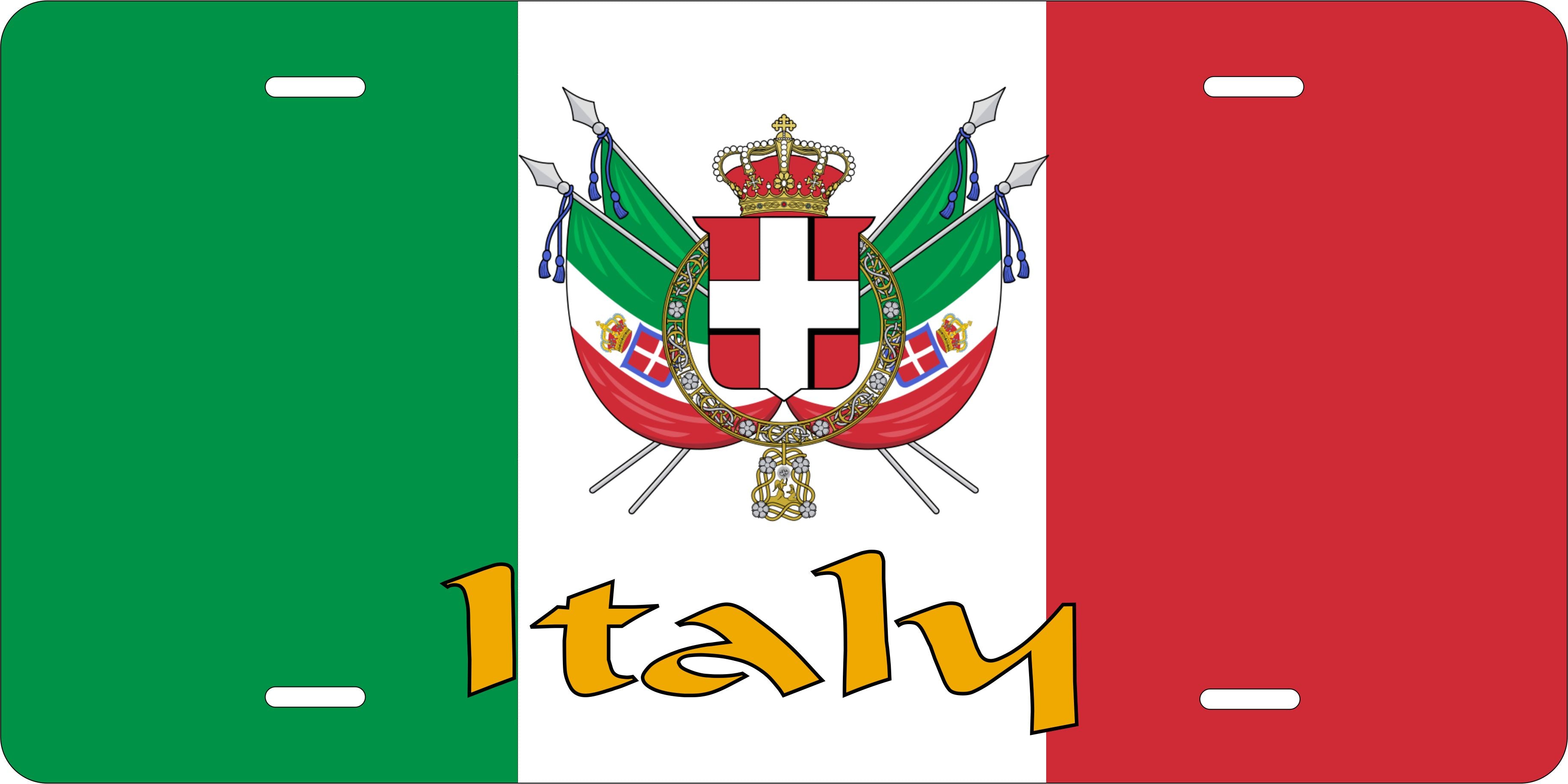 Italy Europe Flag License Plate Yellow personalized Novelty Fun Car Bike Motorcycle