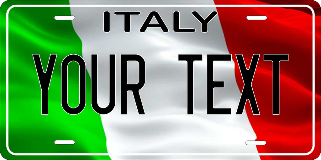 Italy Europe Flag Wave License Plate Yellow personalized Novelty Fun Car Bike Motorcycle