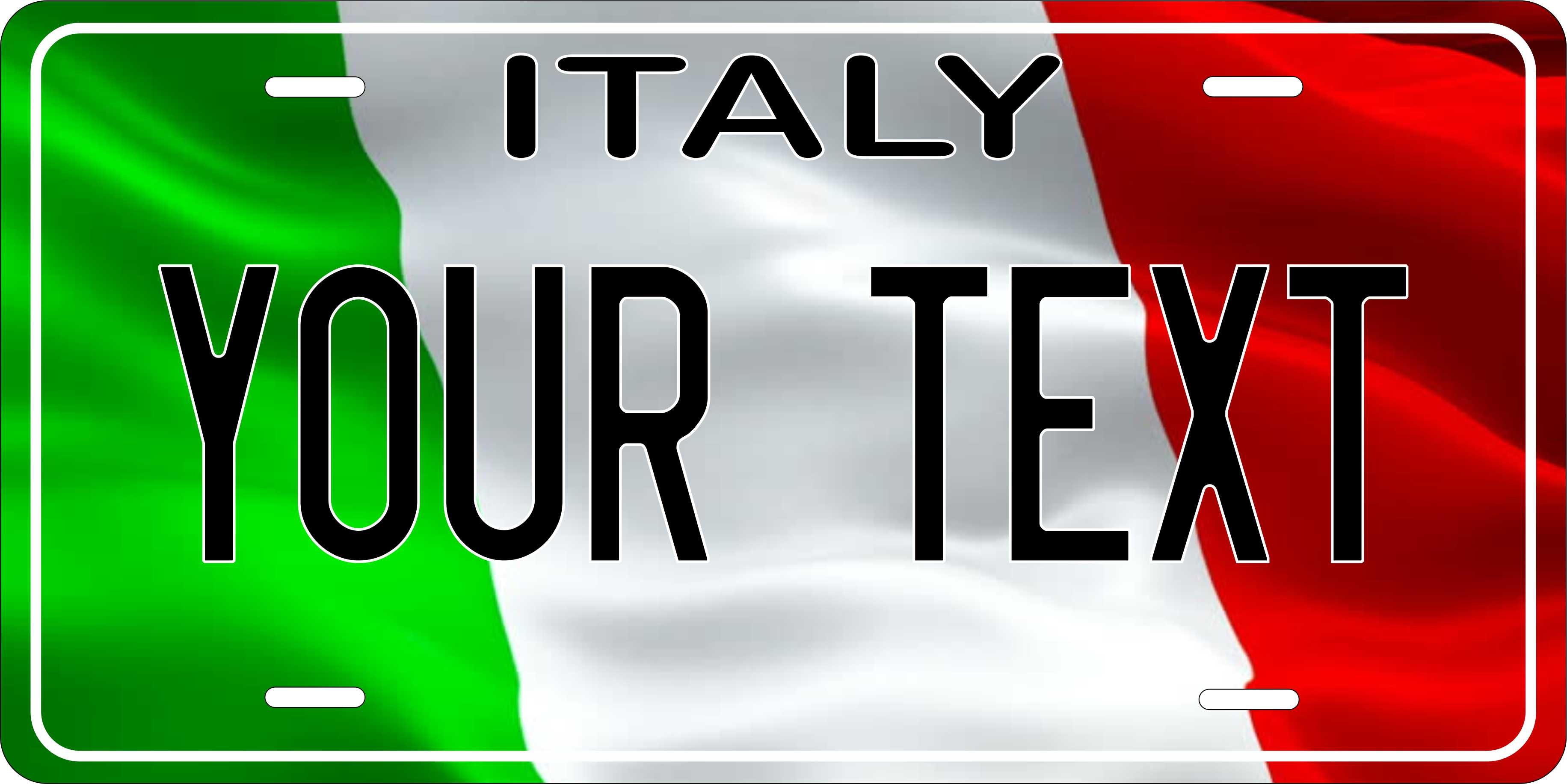 Italy Europe Flag Wave License Plate Yellow personalized Novelty Fun Car Bike Motorcycle