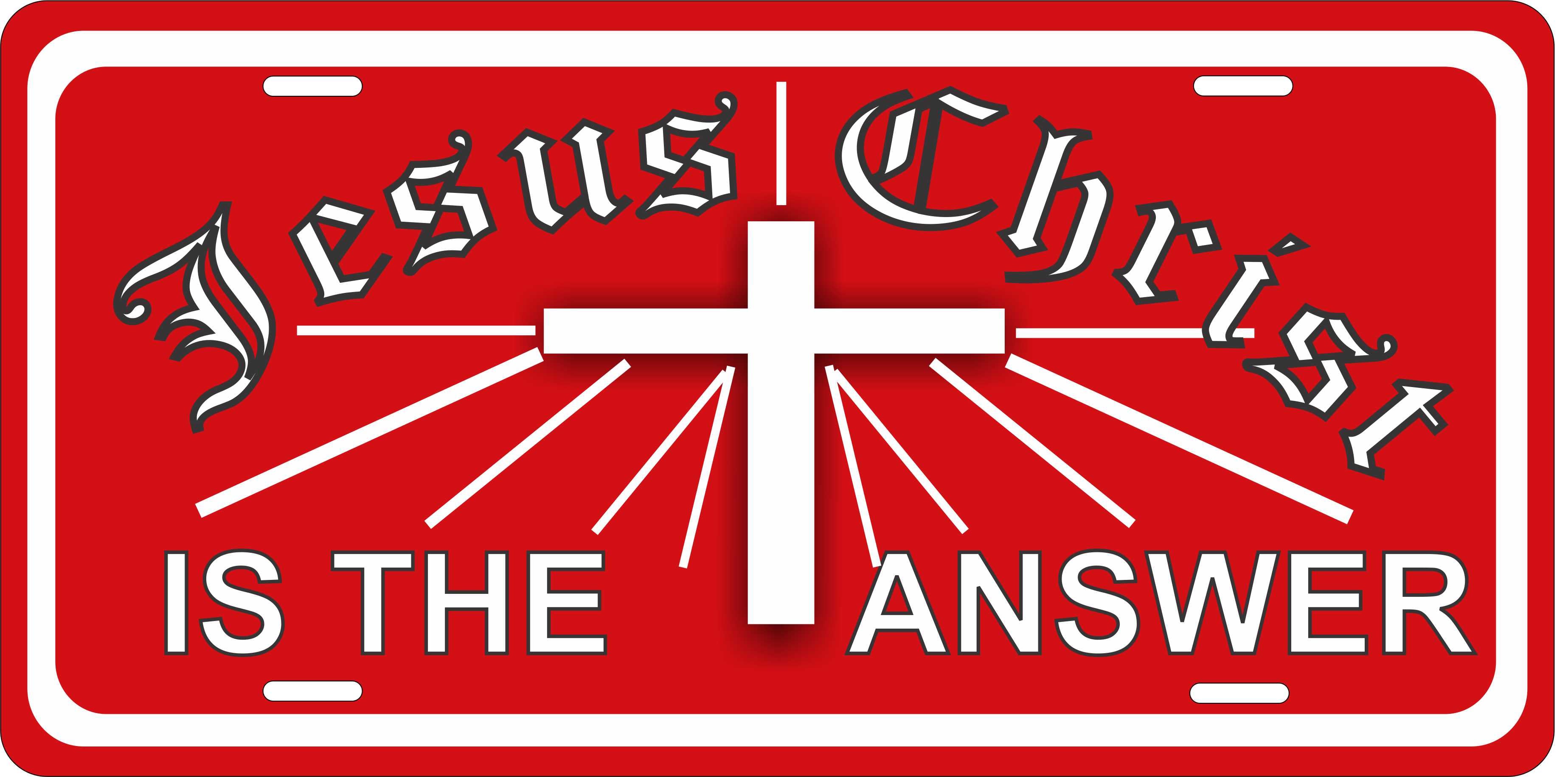 Jesus is the answer Christian License Plate personalized Novelty Fun Car Bike Motorcycle