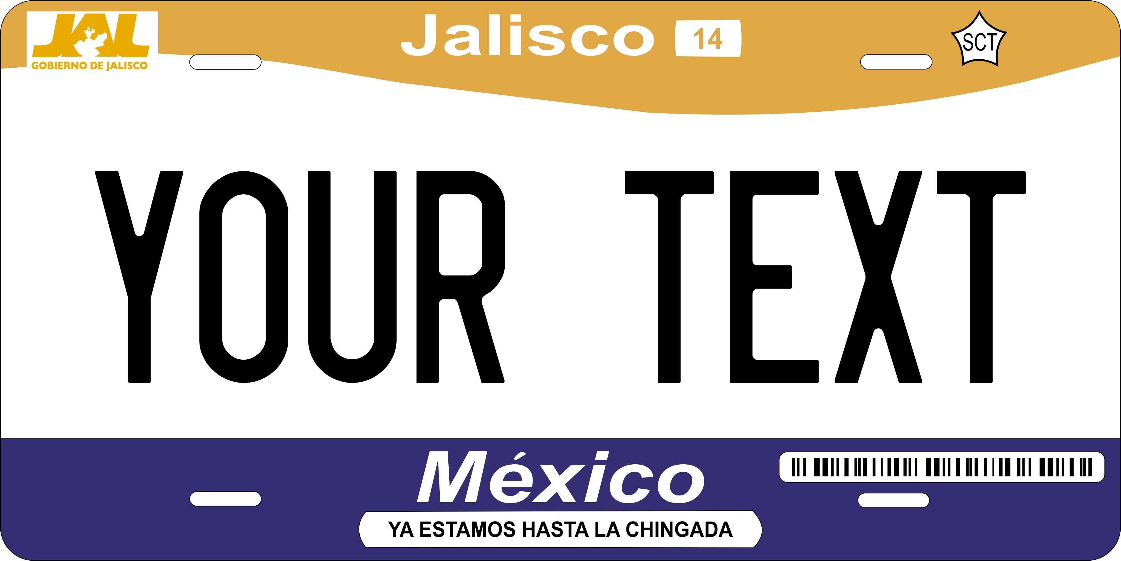Jalisco Yellow Mexico CA License Plate Personalized Novelty Fun Car Bike Motorcycle