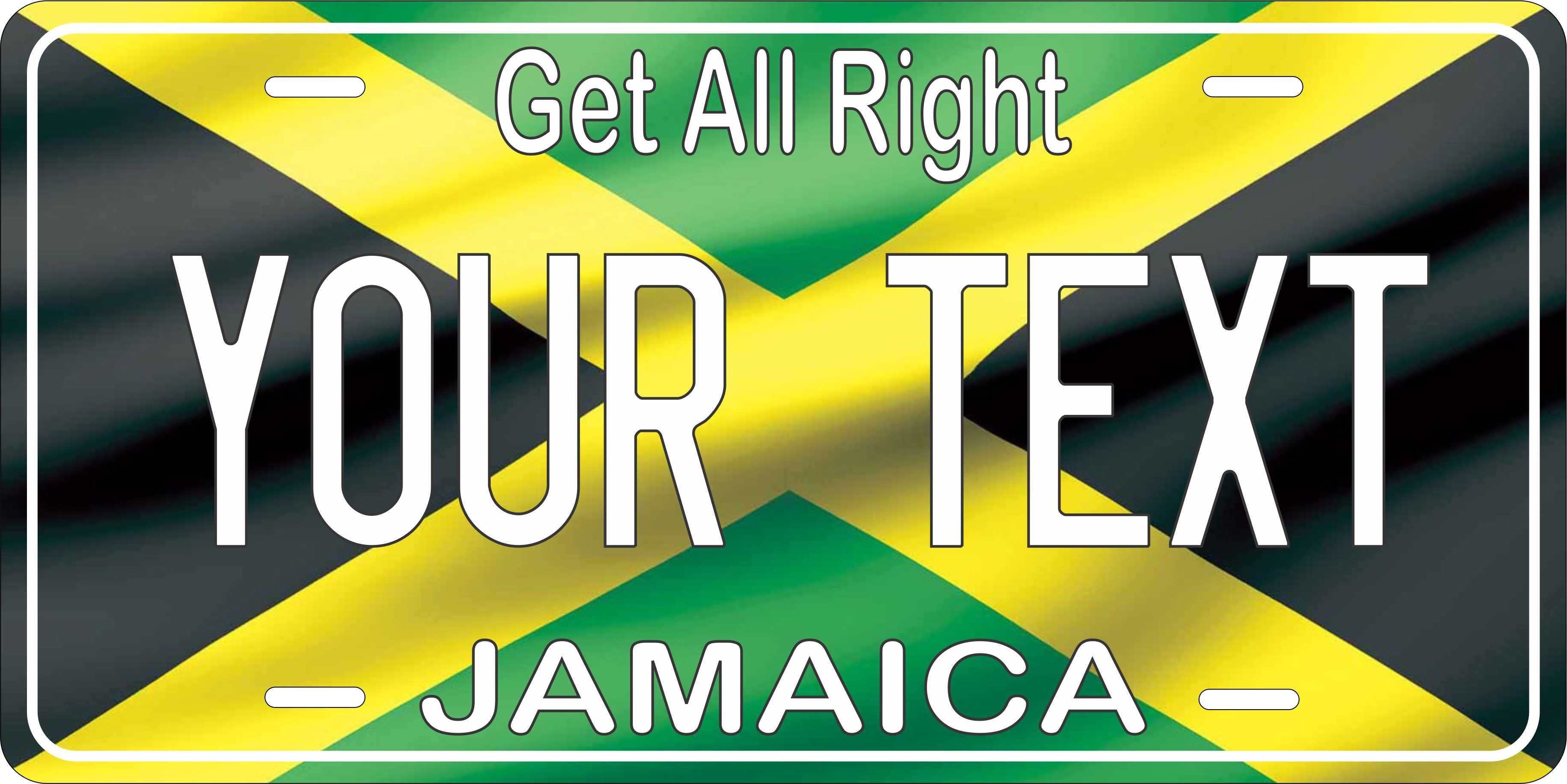 Jamaica Flag Wave CARI License Plate Custom Novelty Car Bike Motorcycle