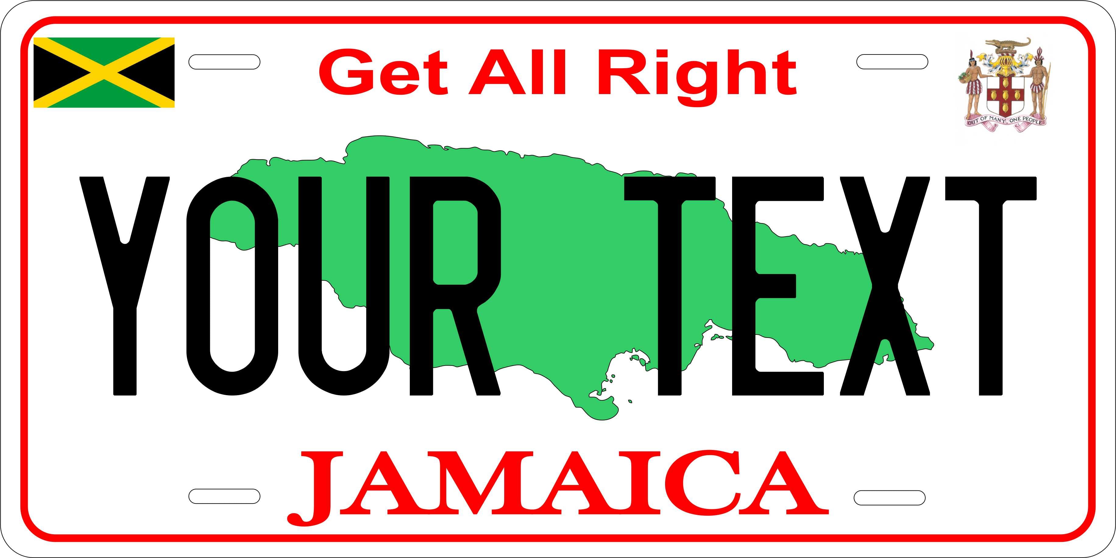 Jamaica Map CARI License Plate Custom Novelty Car Bike Motorcycle