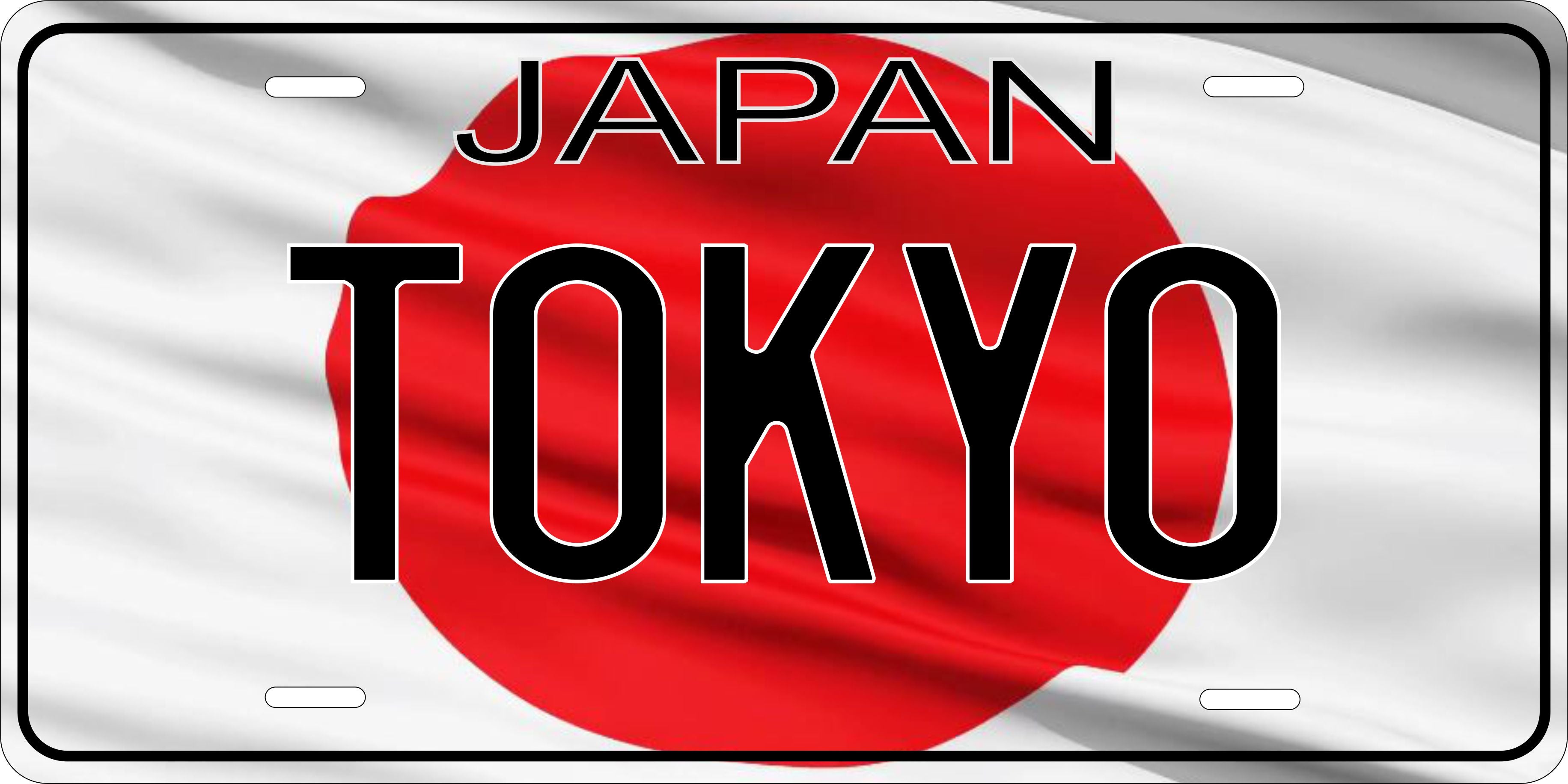 Japan Asia Flag Wave License Plate personalized Novelty Fun Car Bike Motorcycle