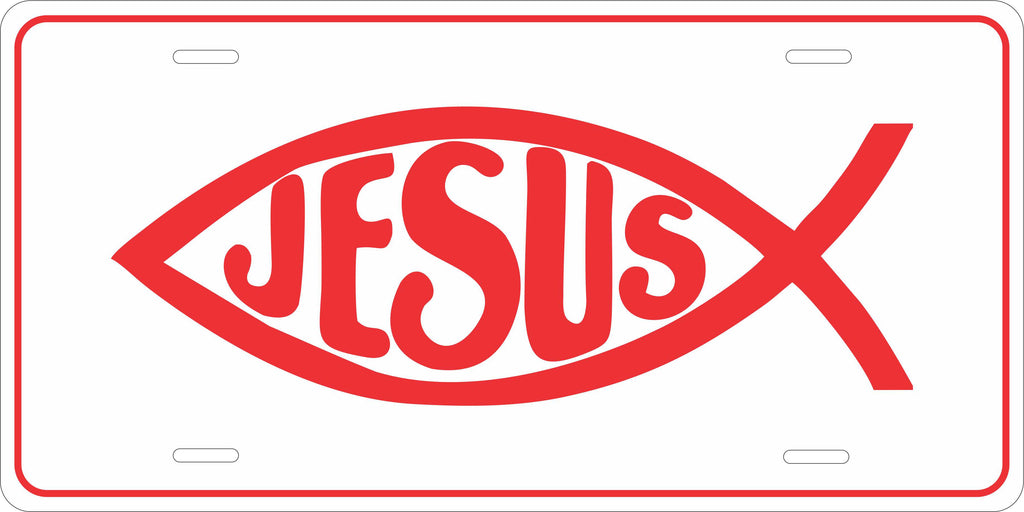 Jesus Fish Christian License Plate personalized Novelty Fun Car Bike Motorcycle