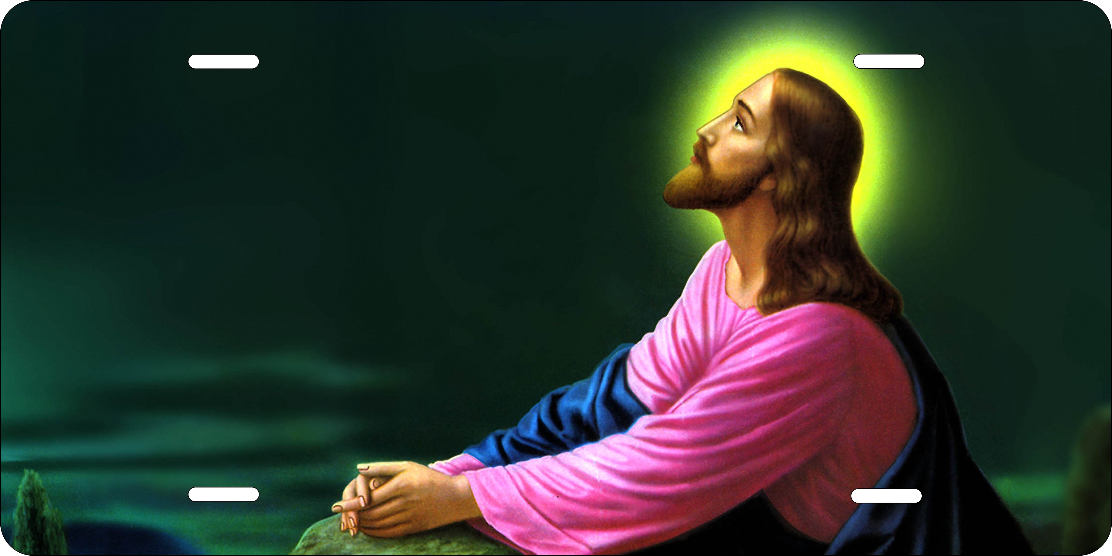 Jesus Praying Christian License Plate personalized Novelty Fun Car Bike Motorcycle