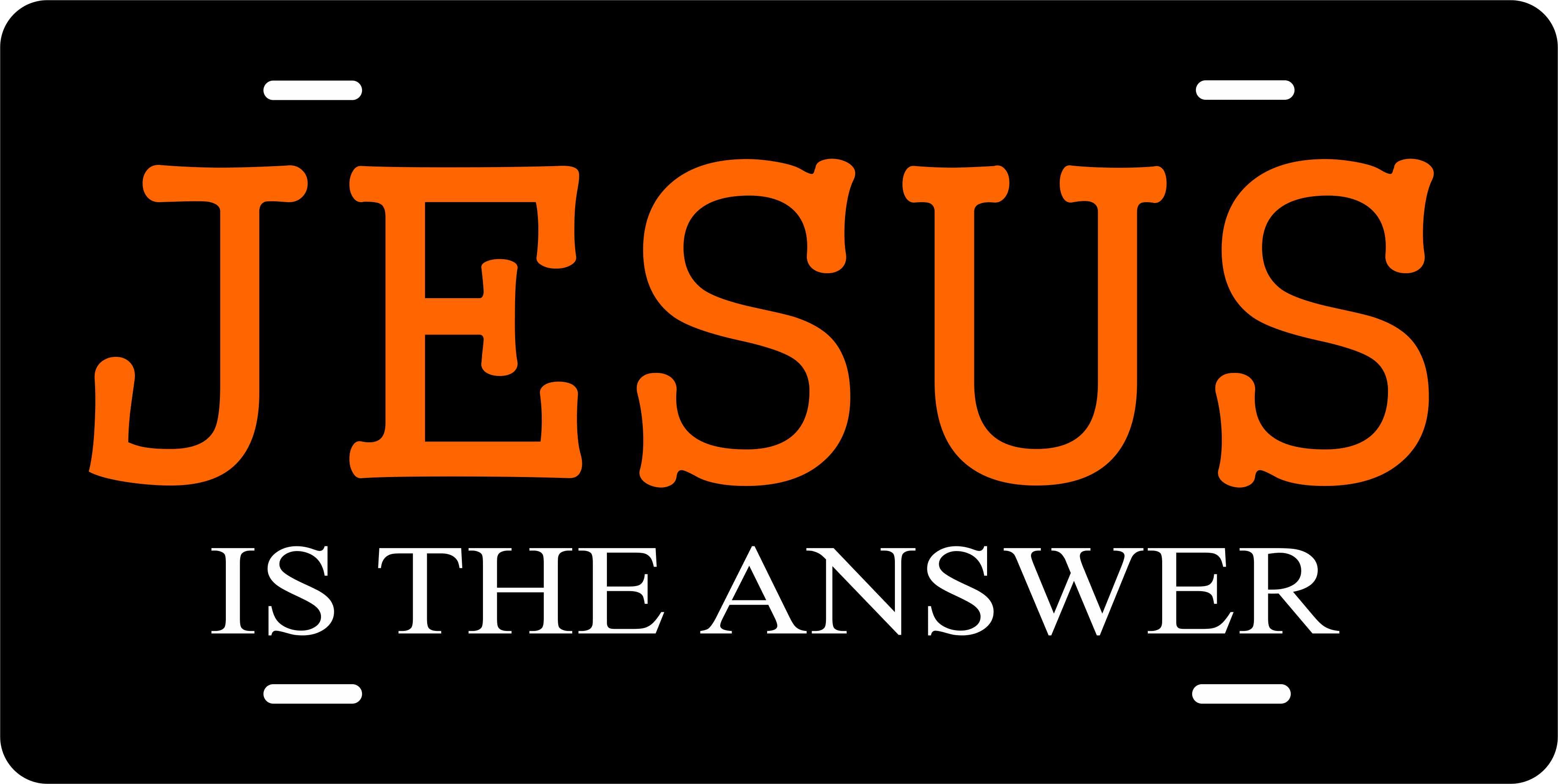 Jesus is the answer ver2 Christian License Plate personalized Novelty Fun Car Bike Motorcycle