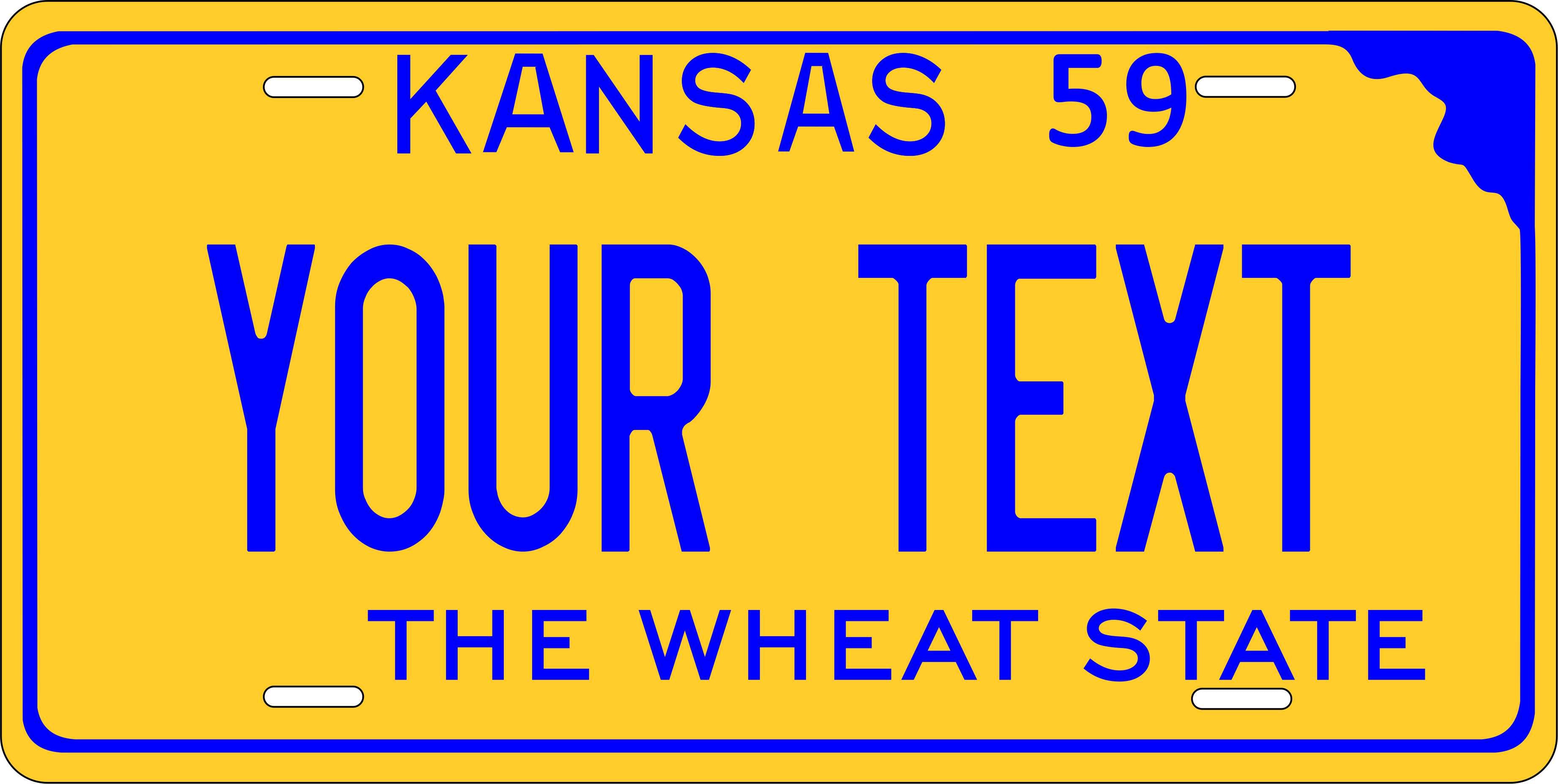 Kansas State 1959 License Plate Personalized Novelty Fun Car Bike Motorcycle