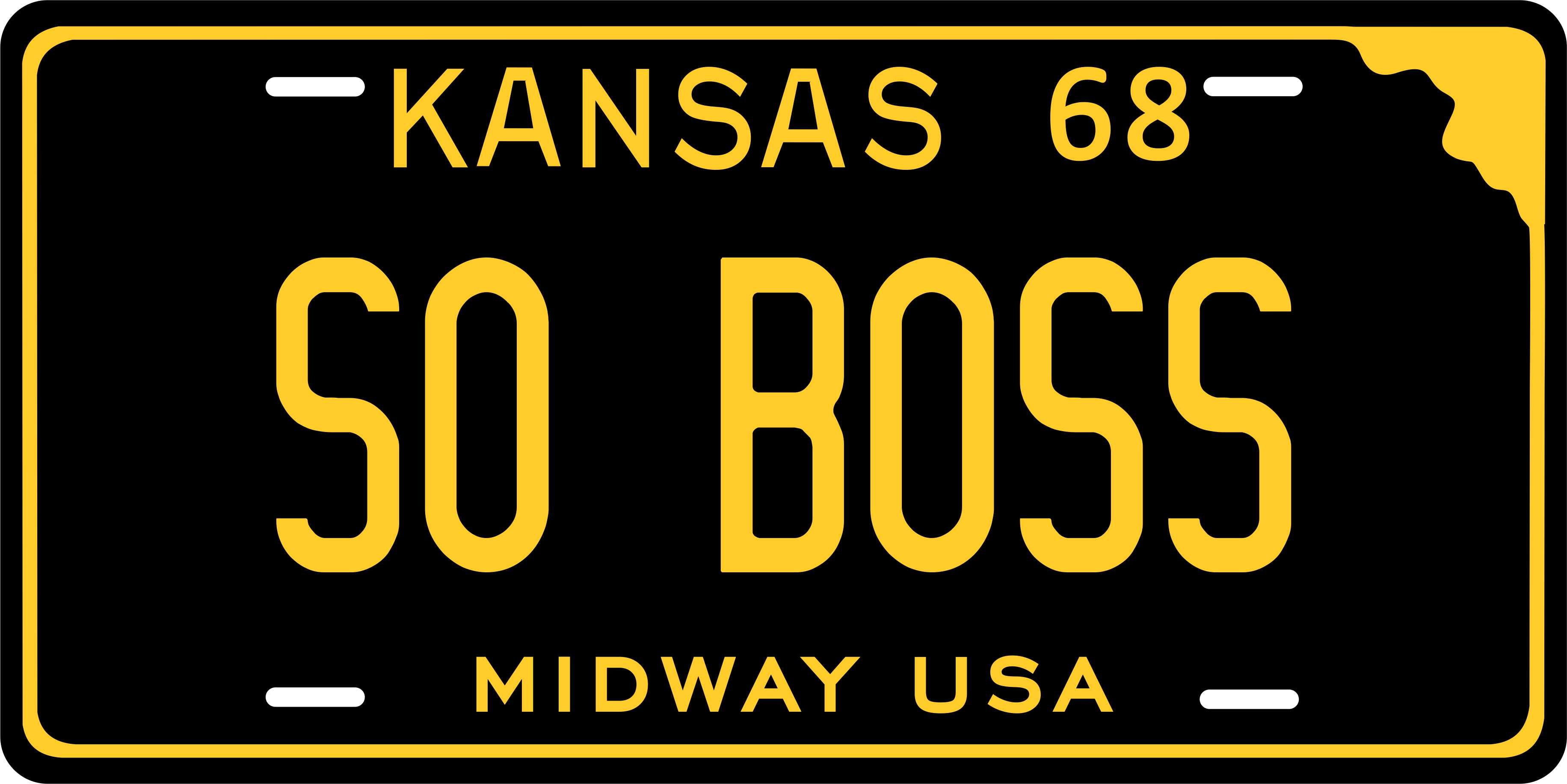 Kansas State 1968 License Plate Personalized Novelty Fun Car Bike Motorcycle