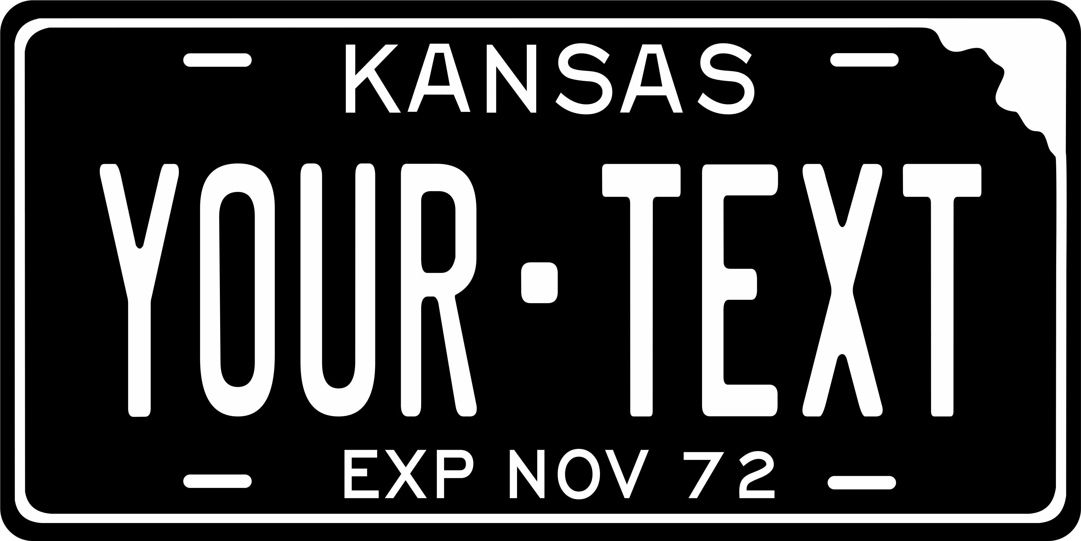 Kansas State 1972 License Plate Personalized Novelty Fun Car Bike Motorcycle