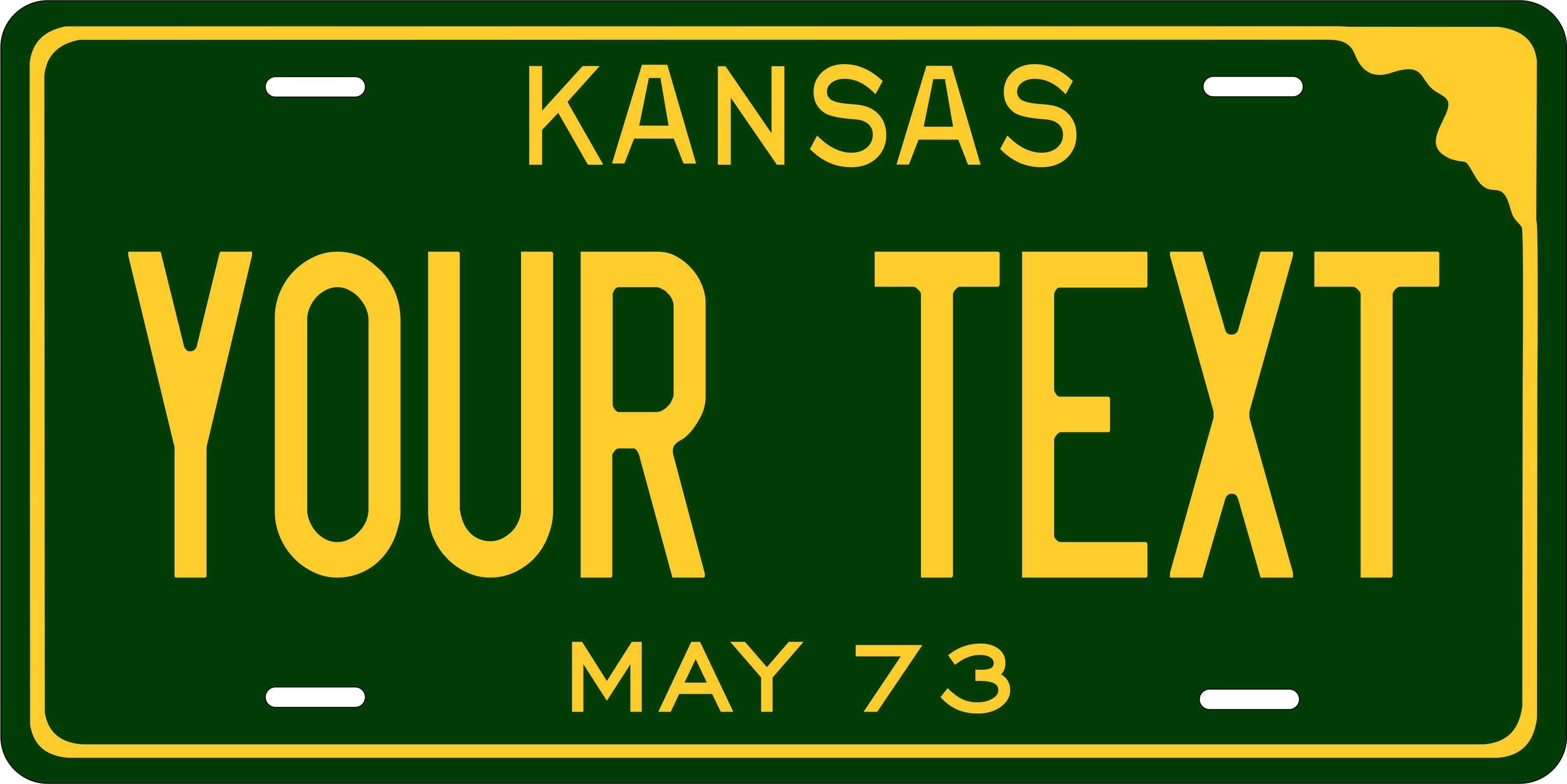 Kansas State 1973 License Plate Personalized Novelty Fun Car Bike Motorcycle