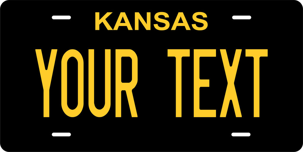 Kansas State Black Yellow License Plate Personalized Novelty Fun Car Bike Motorcycle