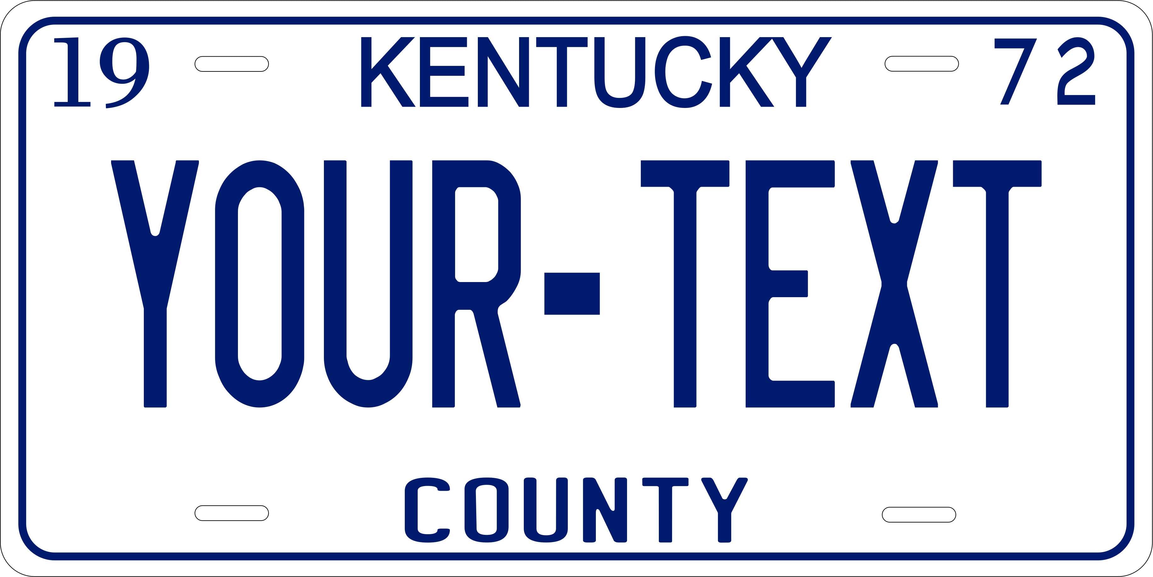 Kentucky 1972 License Plate Personalized Novelty Fun Car Bike Motorcycle