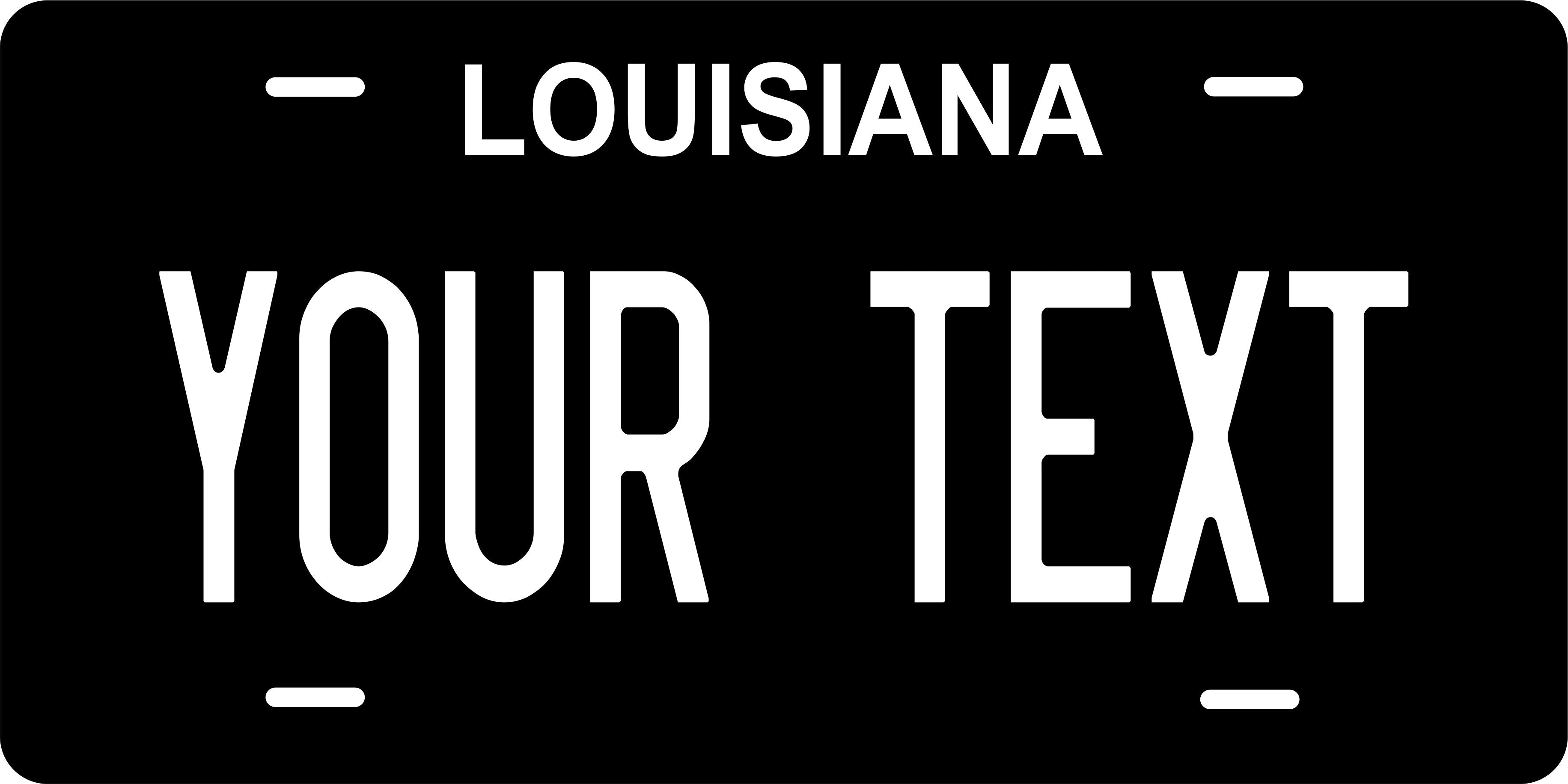 Louisiana Black White  License Plate Personalized Novelty Fun Car Bike Motorcycle