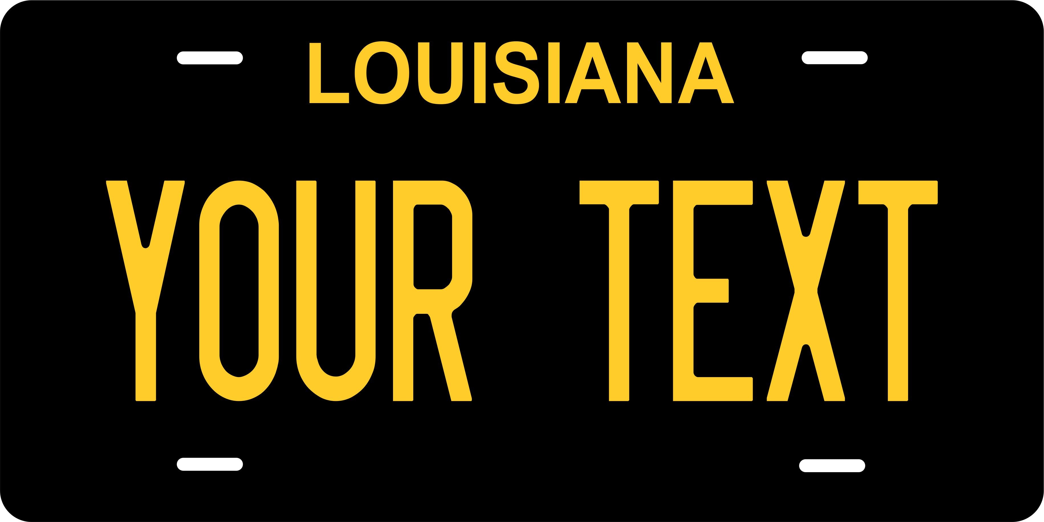 Louisiana Black Yellow License Plate Personalized Novelty Fun Car Bike Motorcycle (Copy)