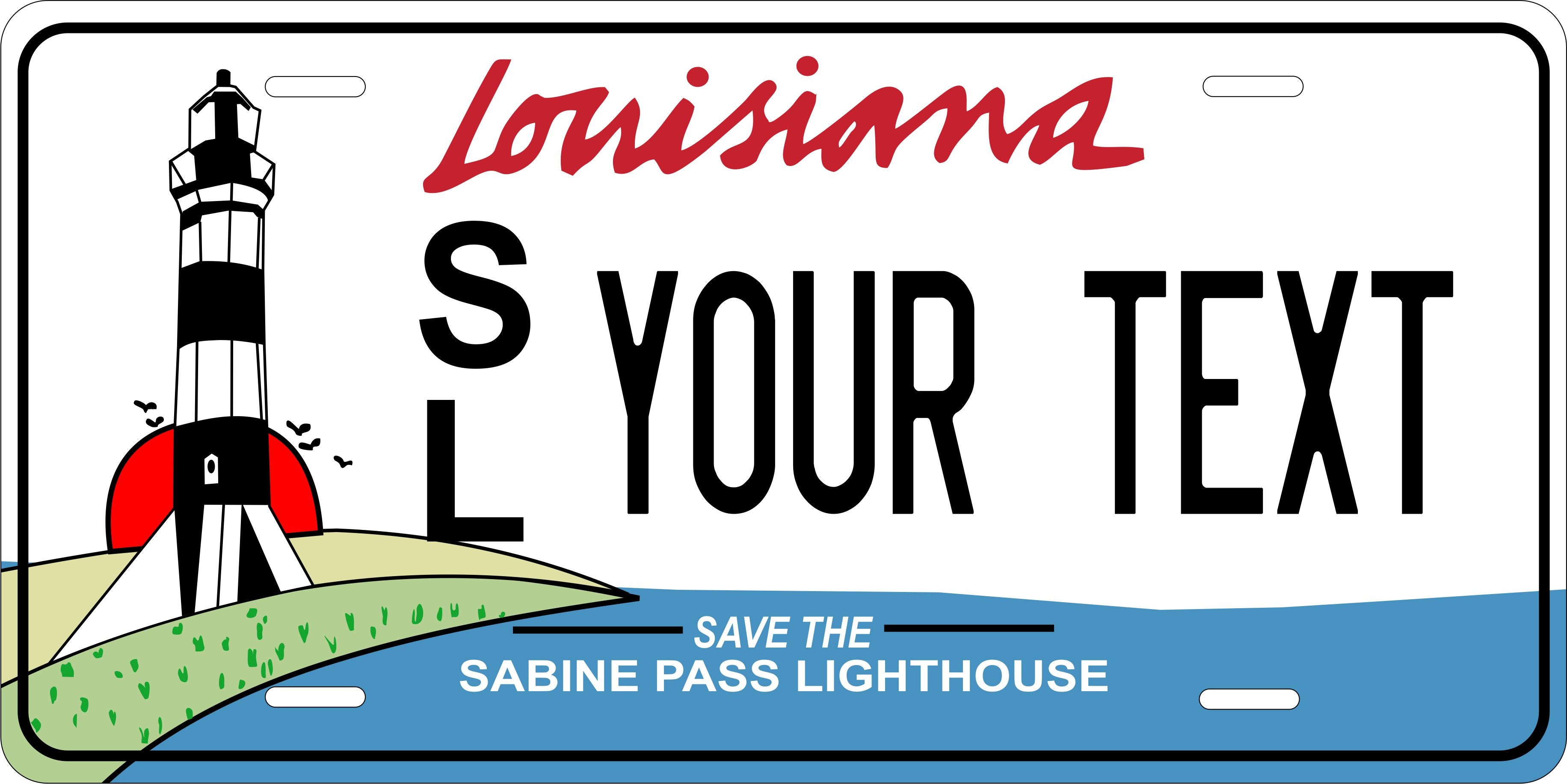Louisiana Sabine Lighthouse License Plate Personalized Novelty Fun Car Bike Motorcycle