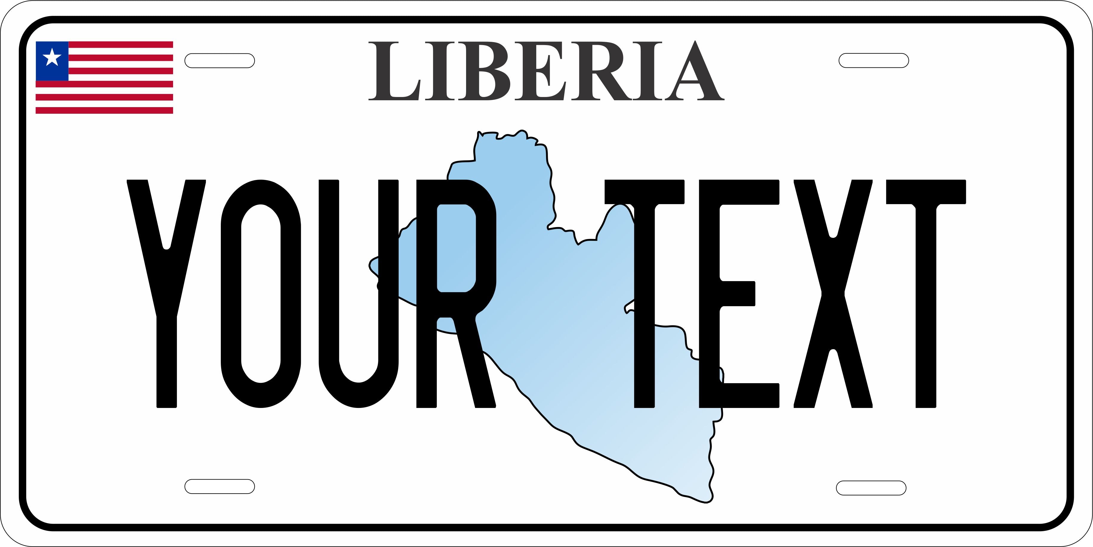 Liberia Africa Flag Outline License Plate personalized Novelty Fun Car Bike Motorcycle