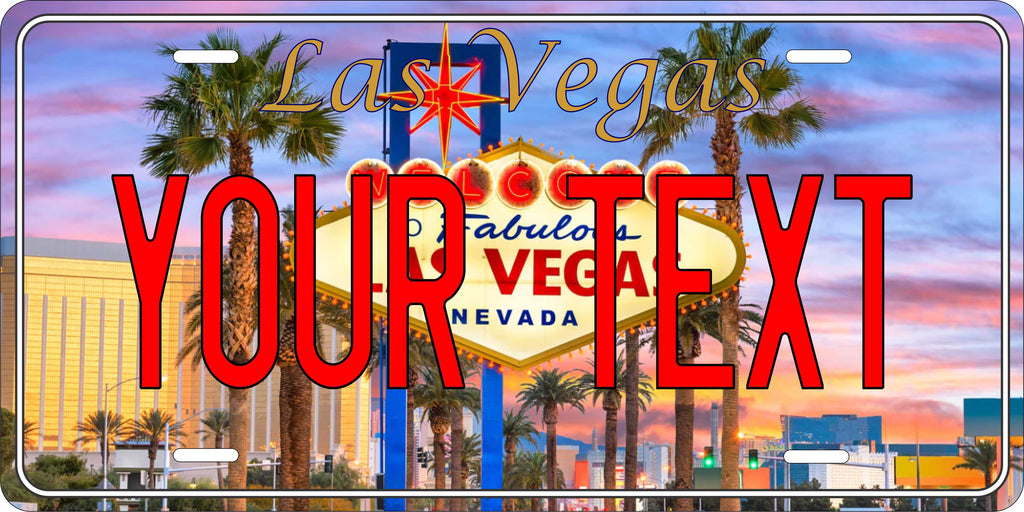 Nevada Las Vegas Sign2 City License Plate Yellow personalized Novelty Fun Car Bike Motorcycle
