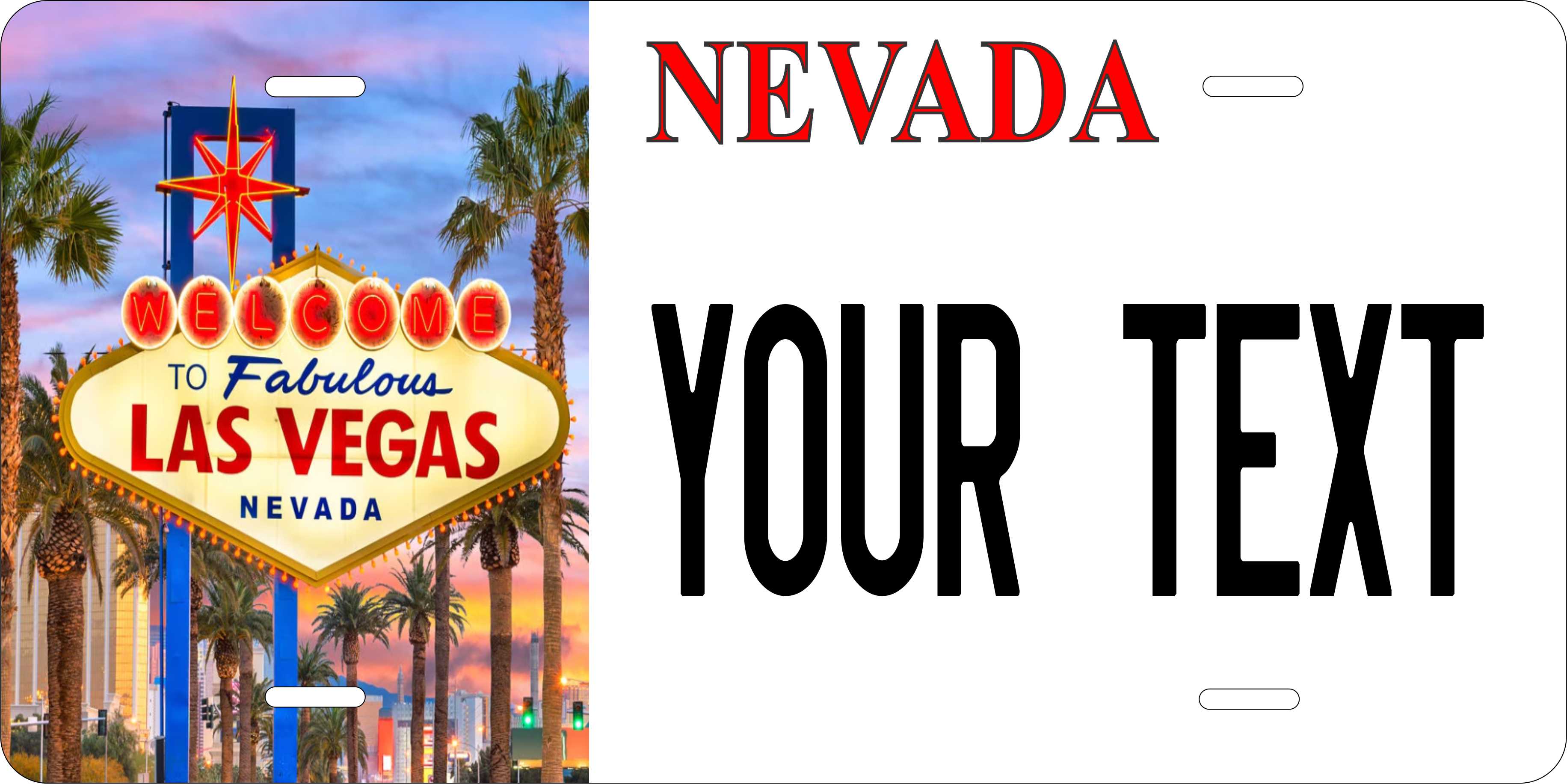 Nevada Las Vegas Sign3 City License Plate Yellow personalized Novelty Fun Car Bike Motorcycle